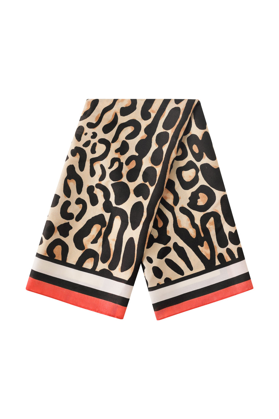 Foulard d'été 100 % polyester pour femme, imprimé léopard – marron