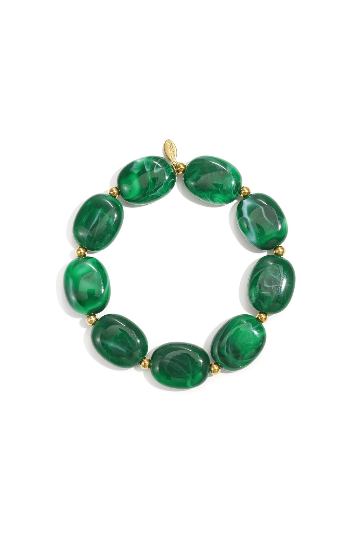 Kralen armband met ovale en goude kralen