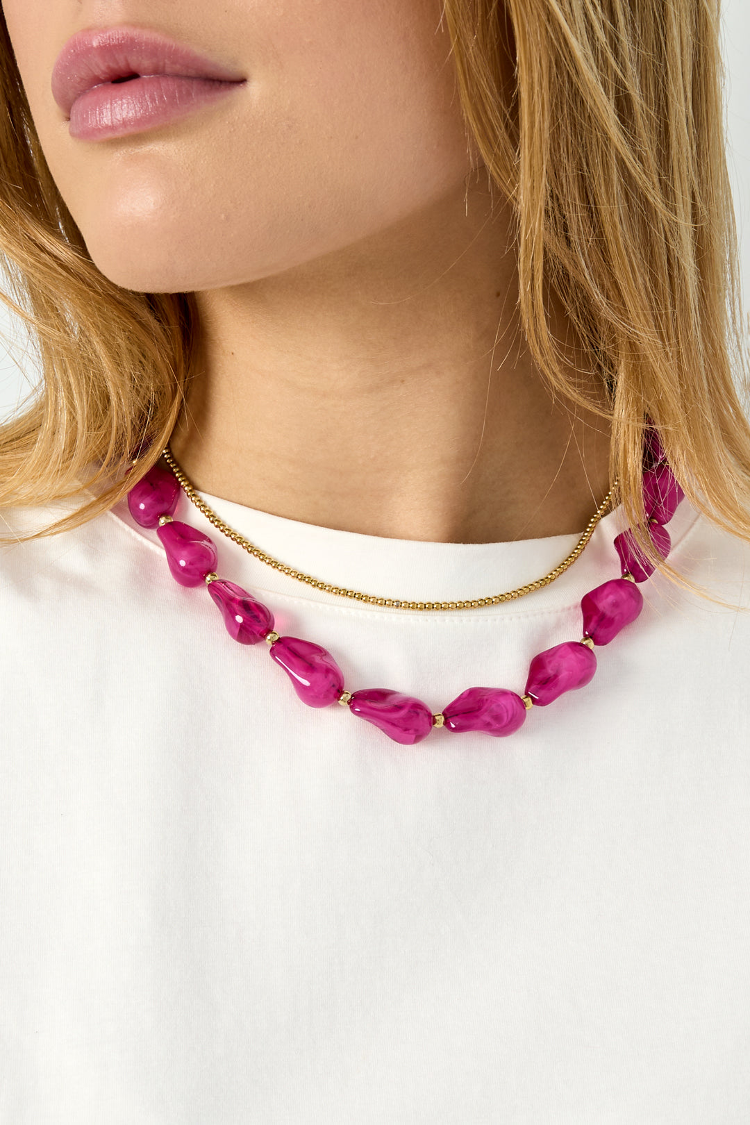 Women's Acrylic Bead Necklace - Multiple Colors - Casual – image 3