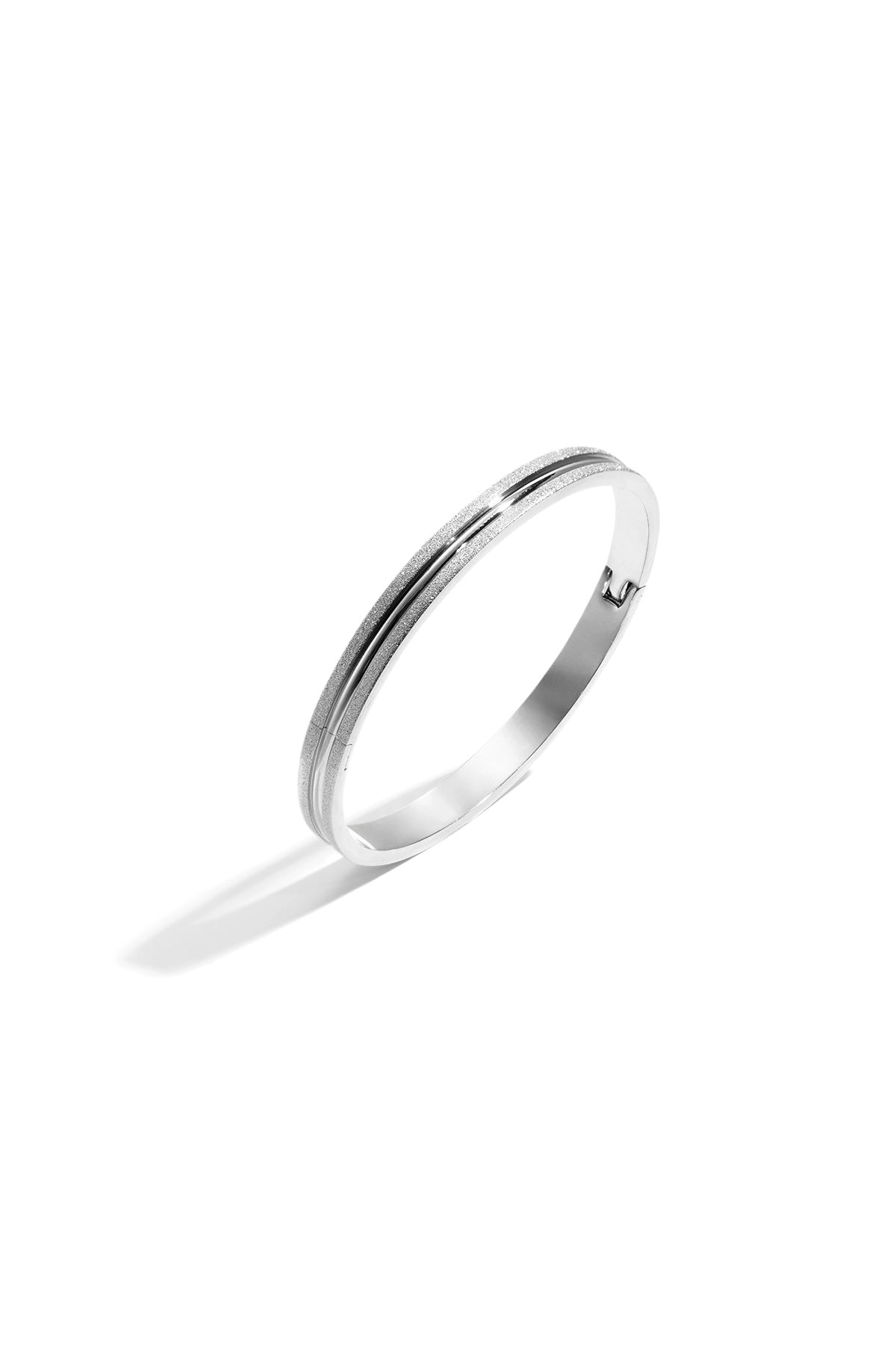Bangle pour femme en acier inoxydable de forme ronde – doré et argenté