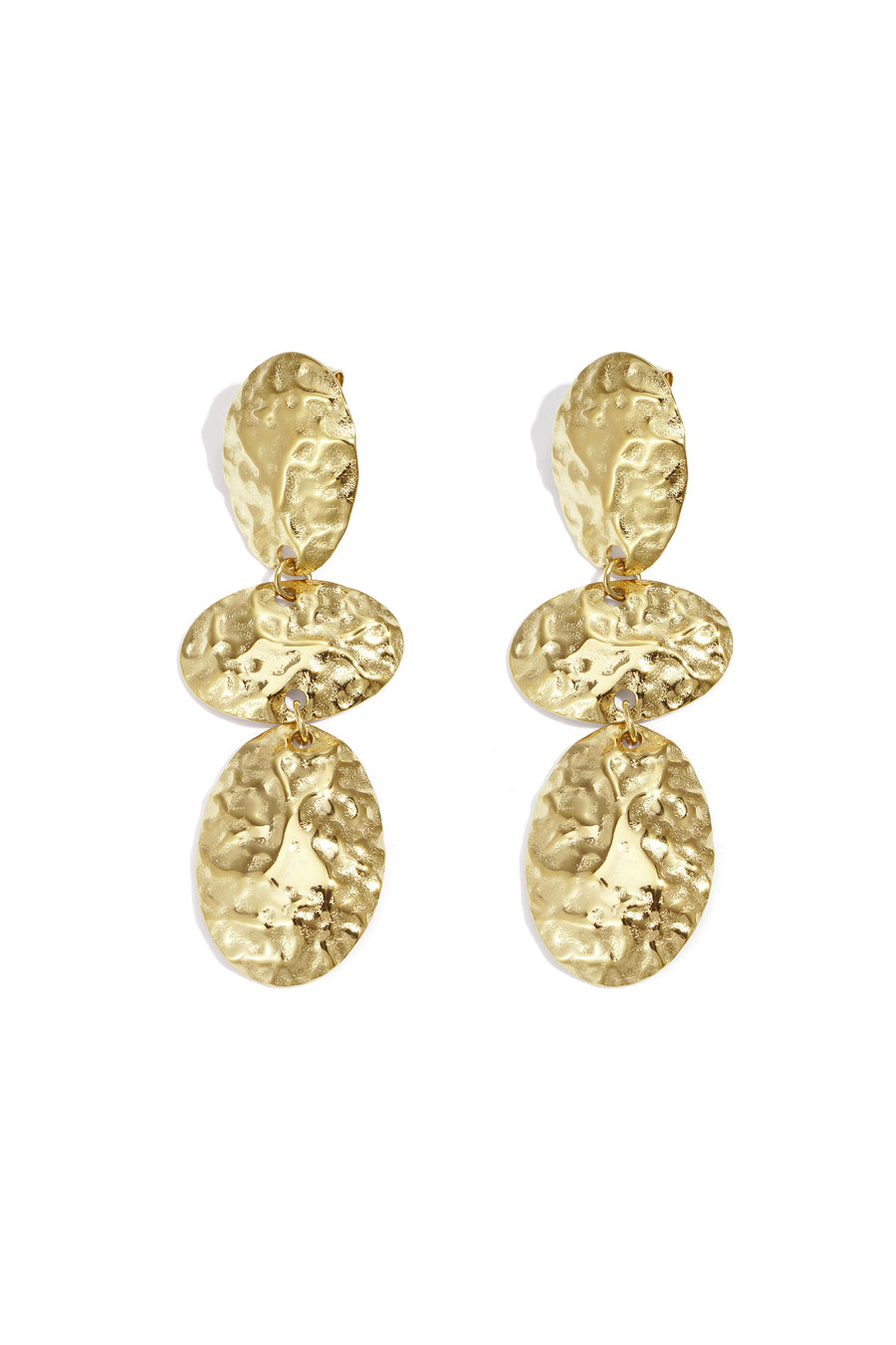 Boucles d'oreilles pendantes en acier inoxydable de forme organique pour femmes – couleur or