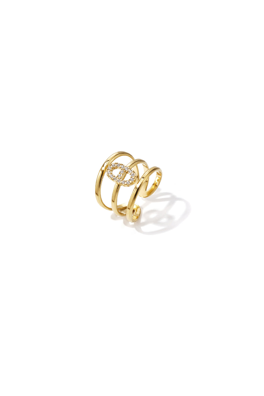 3 laagse ring met belegde ellipsvorm