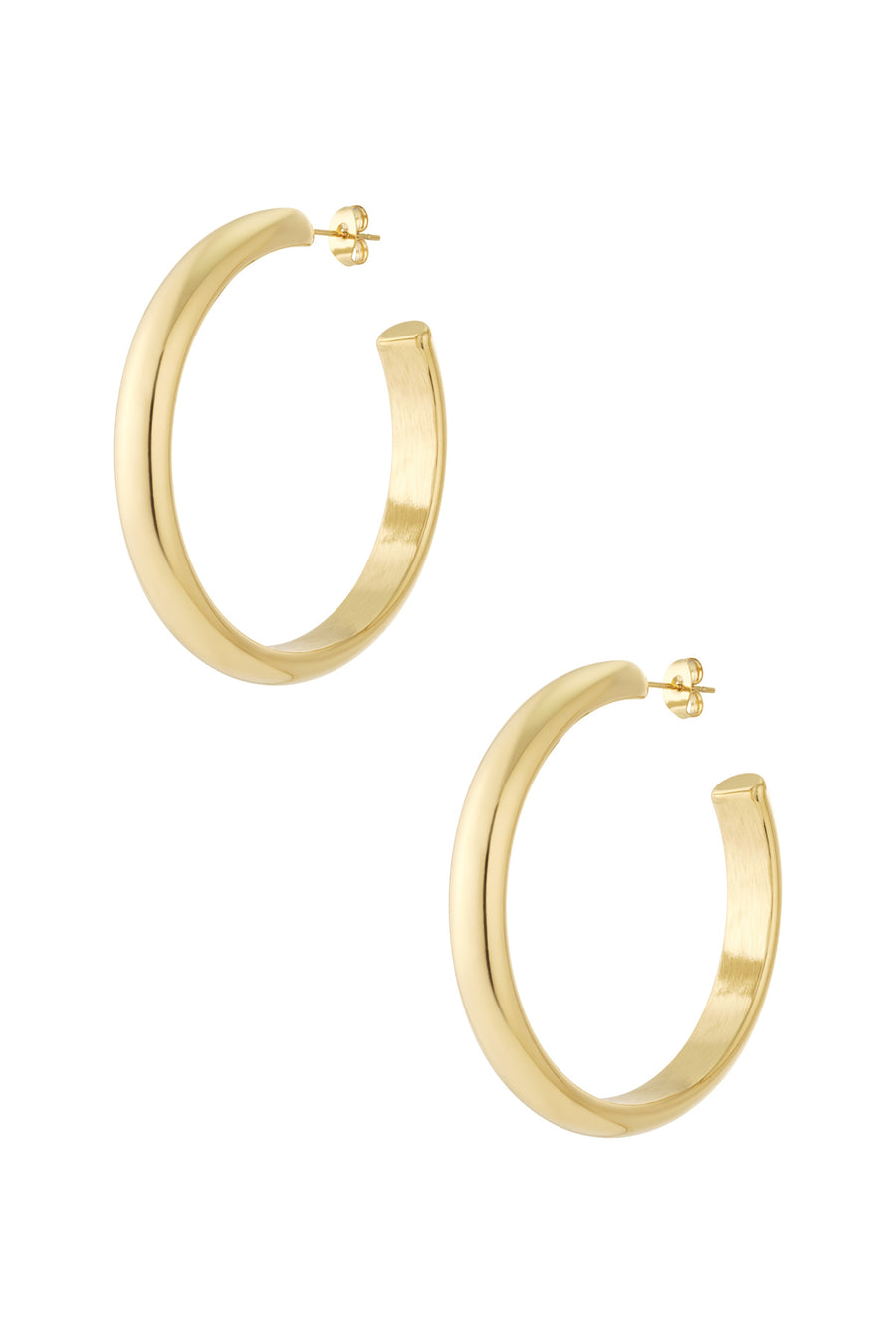 Boucles d'oreilles pendantes en acier inoxydable de forme organique – couleur or
