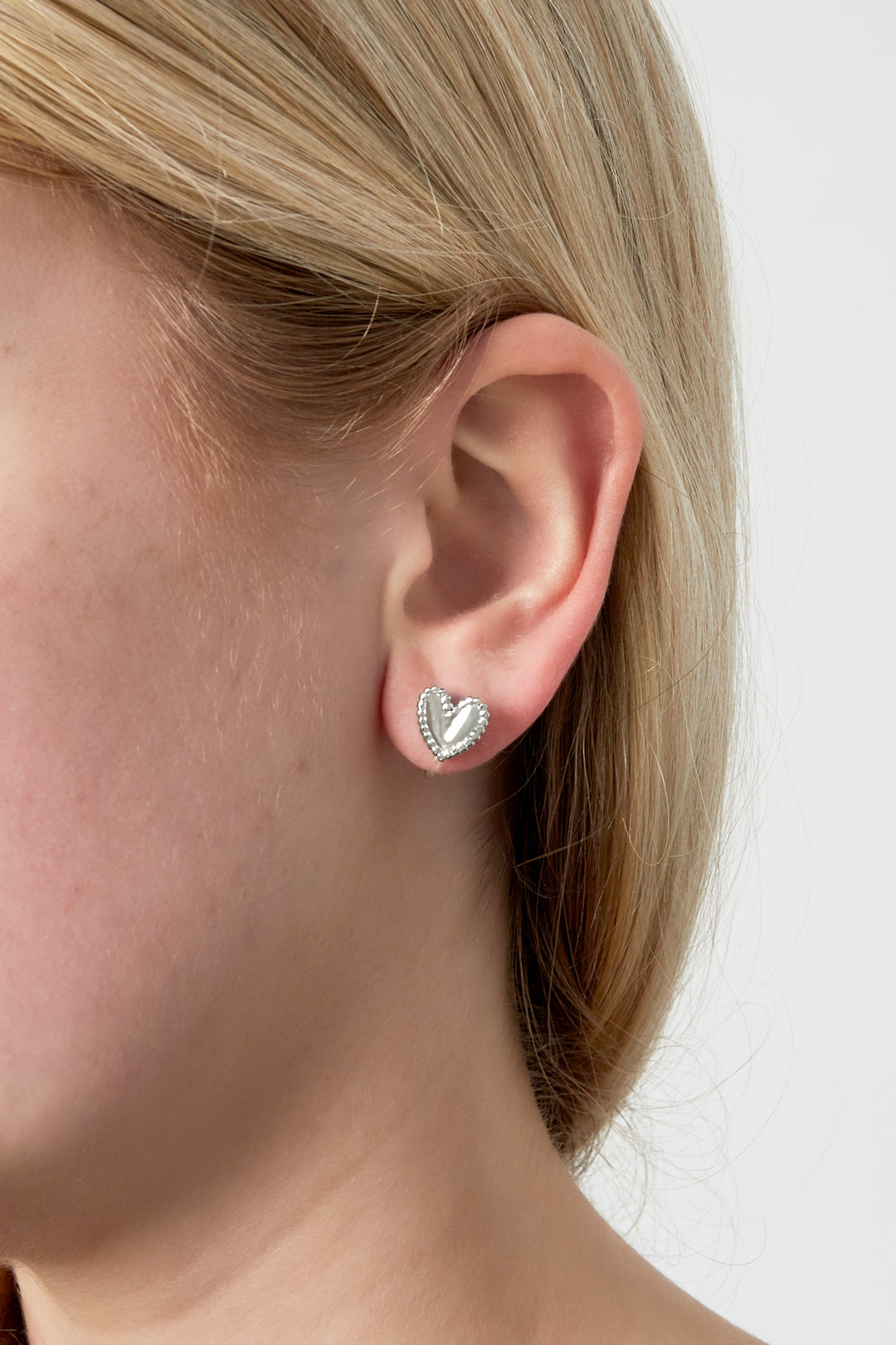 Women's Stainless Steel Heart-Shaped Clip-On Earrings – Gold and Silver Tone – image 2