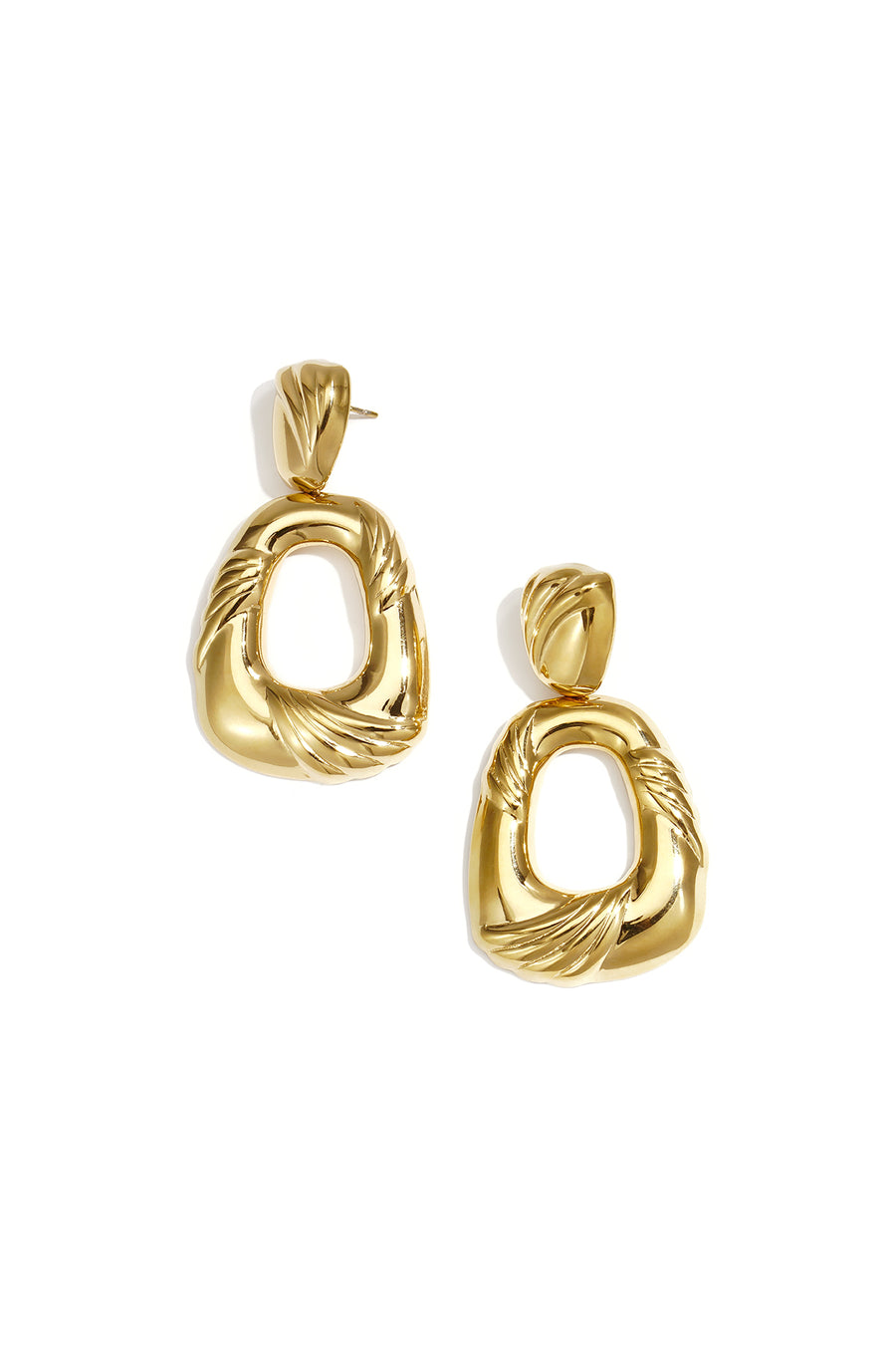 Women's Stainless Steel Geometric Dangle Earrings – Gold-colored