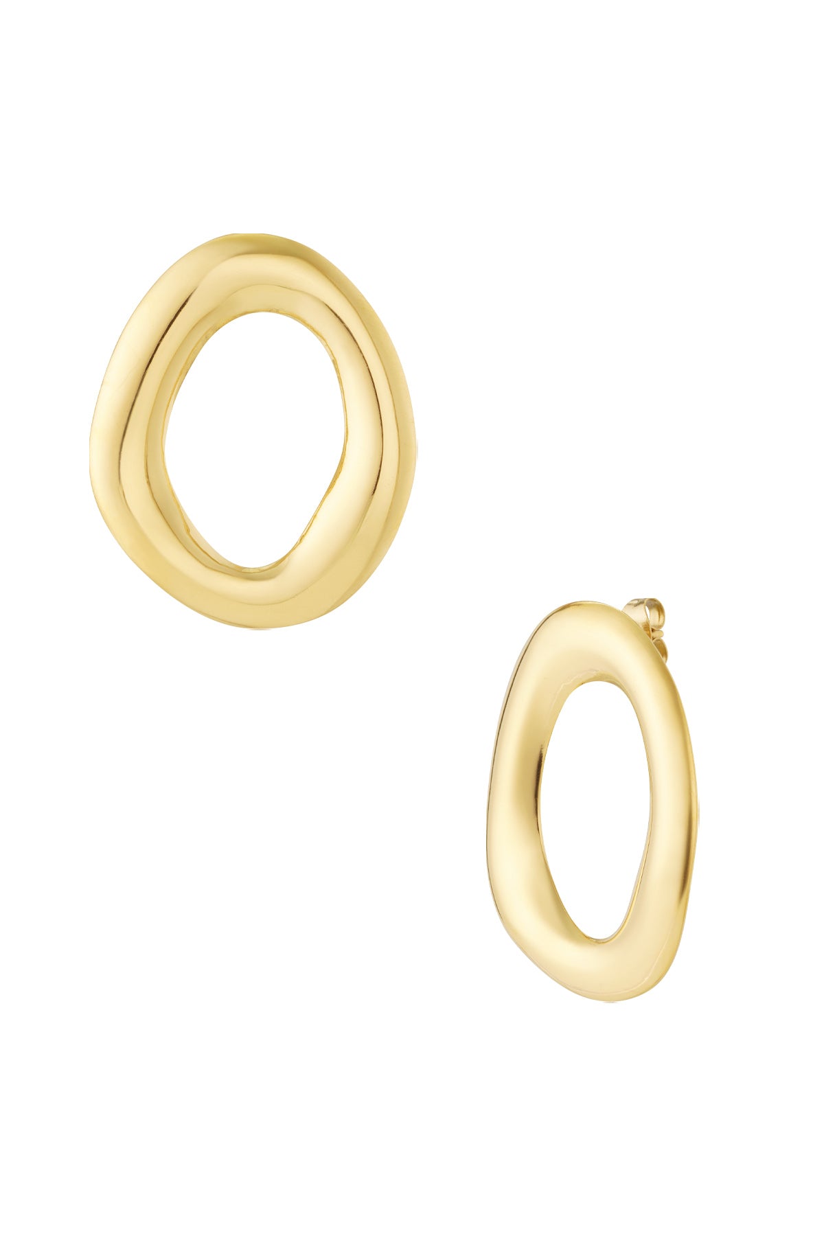 Puces d'oreilles pour femmes en acier inoxydable avec forme organique – doré
