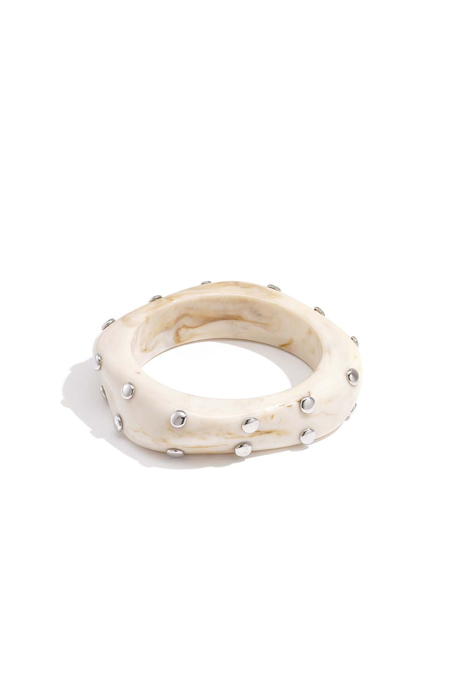 Bracelet jonc en résine pour femme, forme ronde – beige pour usage quotidien