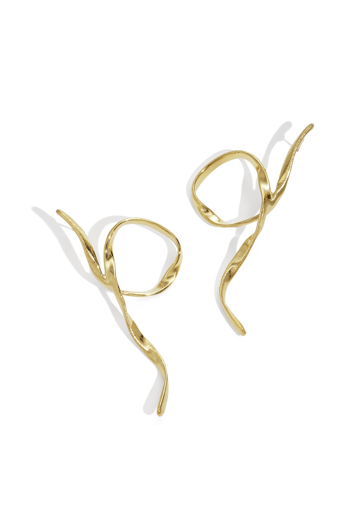 304 Stainless Steel Line Pattern Stud Earrings for Women – Gold and Silver-Colored