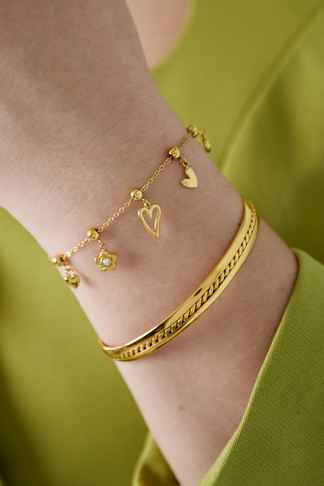 Charm Bracelet for Women Made of 304 Stainless Steel – Gold-Colored and Silver-Colored – image 2