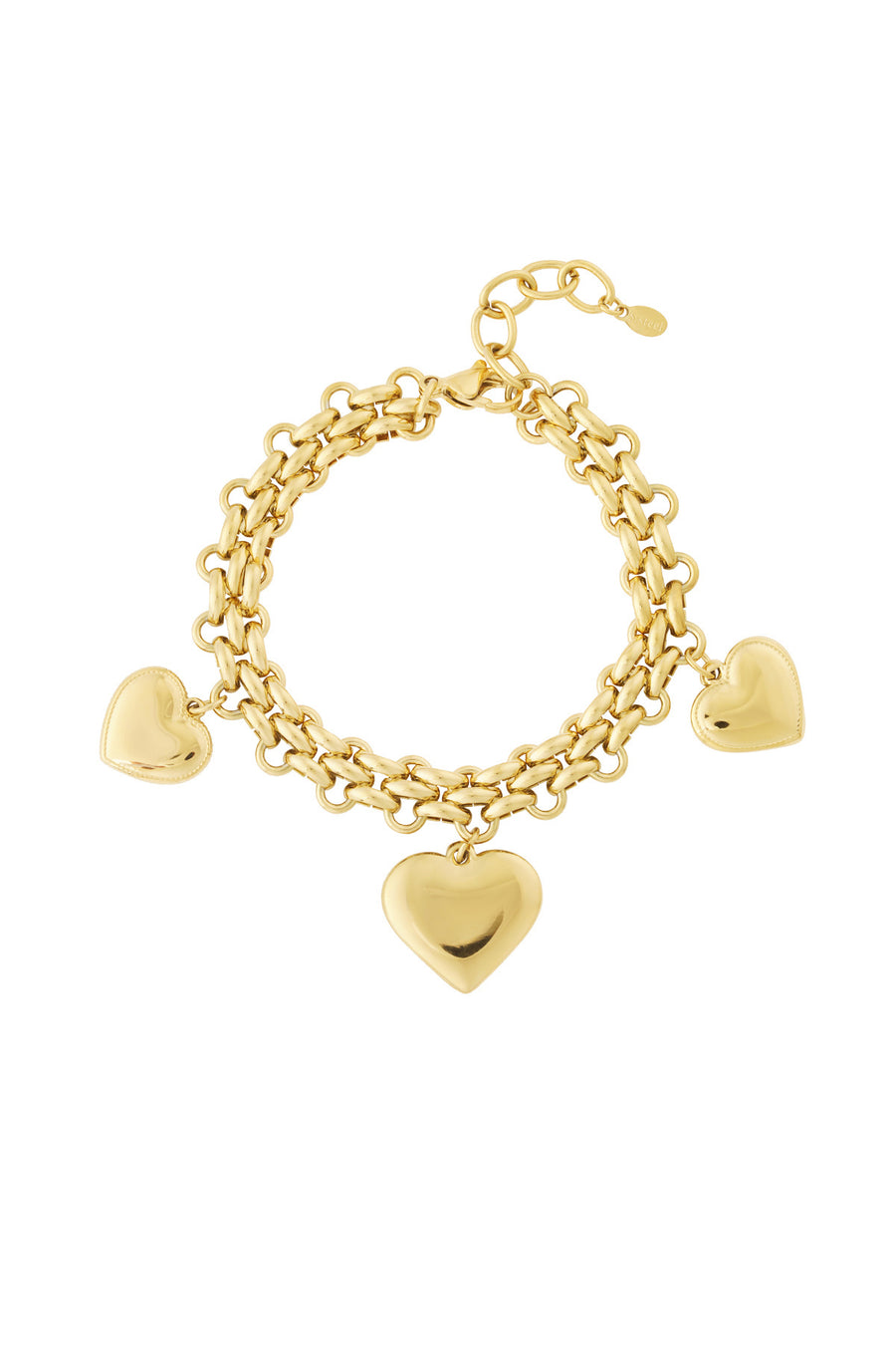 Bracelet à breloques pour femme en acier inoxydable avec cœur – doré et argenté