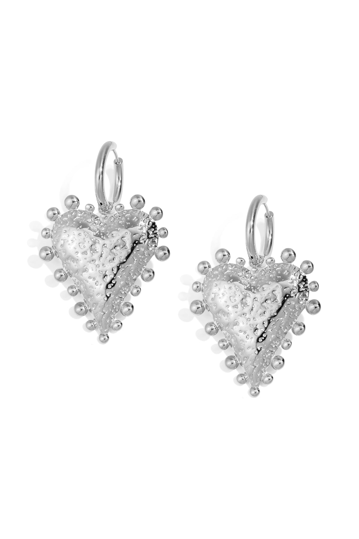 Women's Stainless Steel Heart Dangle Earrings – Gold