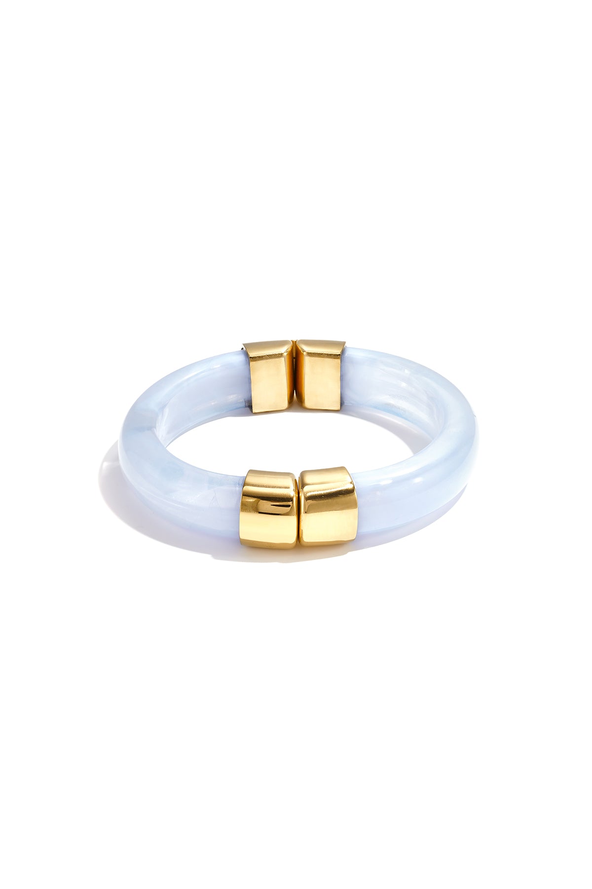 Bracelet jonc pour femme en acrylique avec mélange de couleurs – bleu clair et rose clair