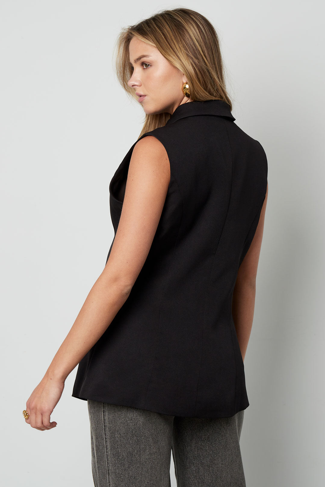 Blazer pour femme à coupe asymétrique et sans manches – violet – photo 8