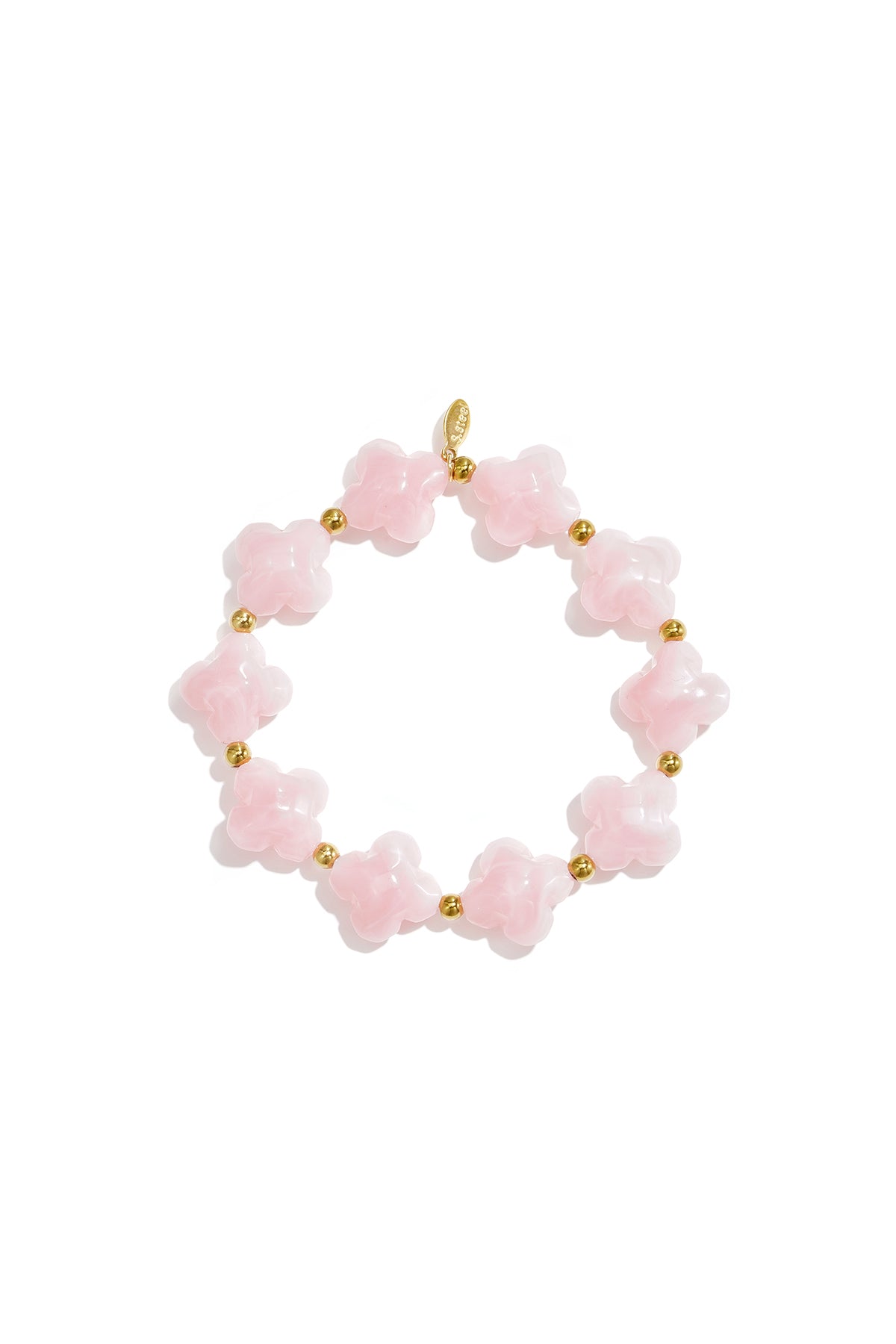 Women's acrylic beaded bracelet with clover motif – multiple colors