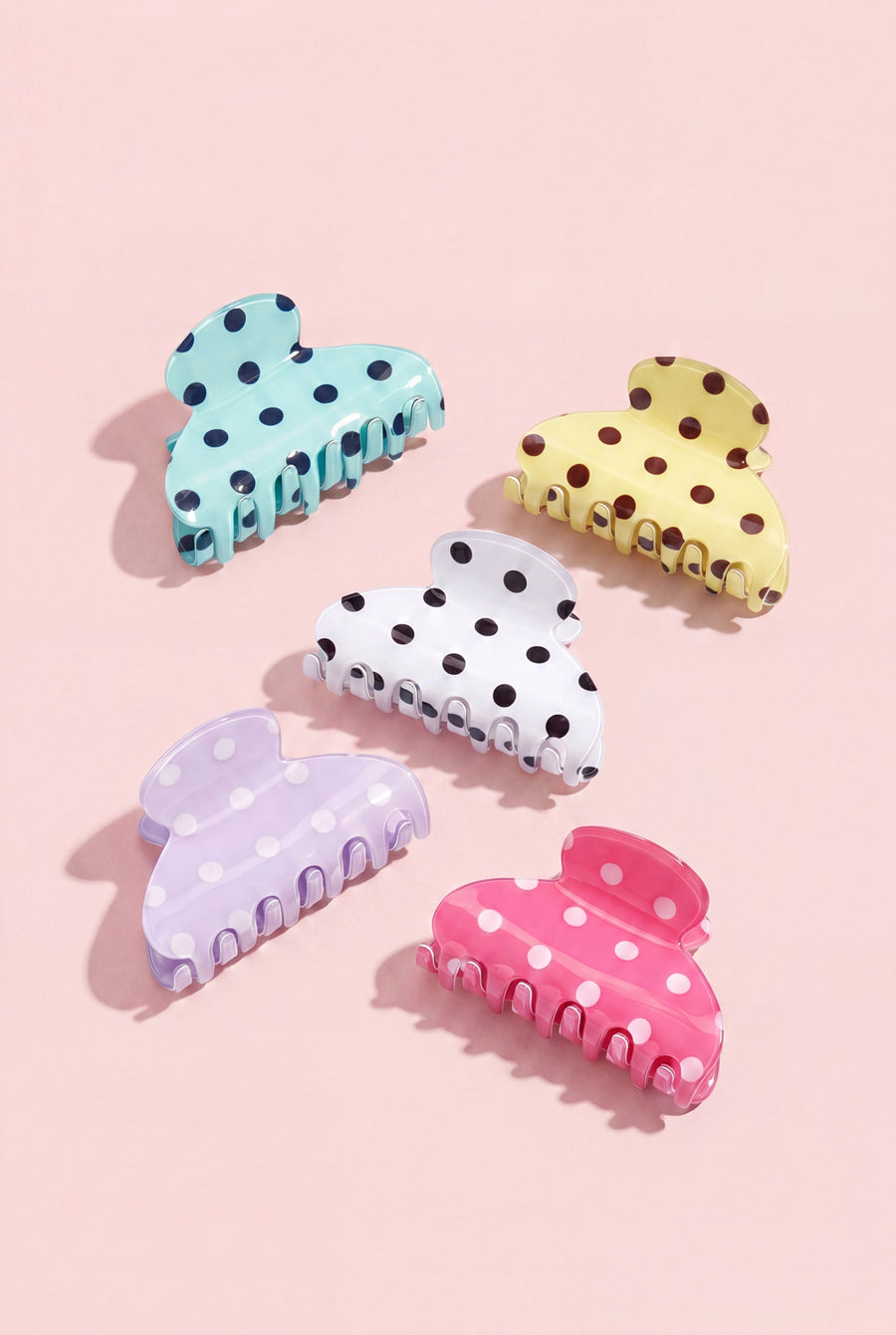 Pince à cheveux en acétate imitation à pois – plusieurs couleurs