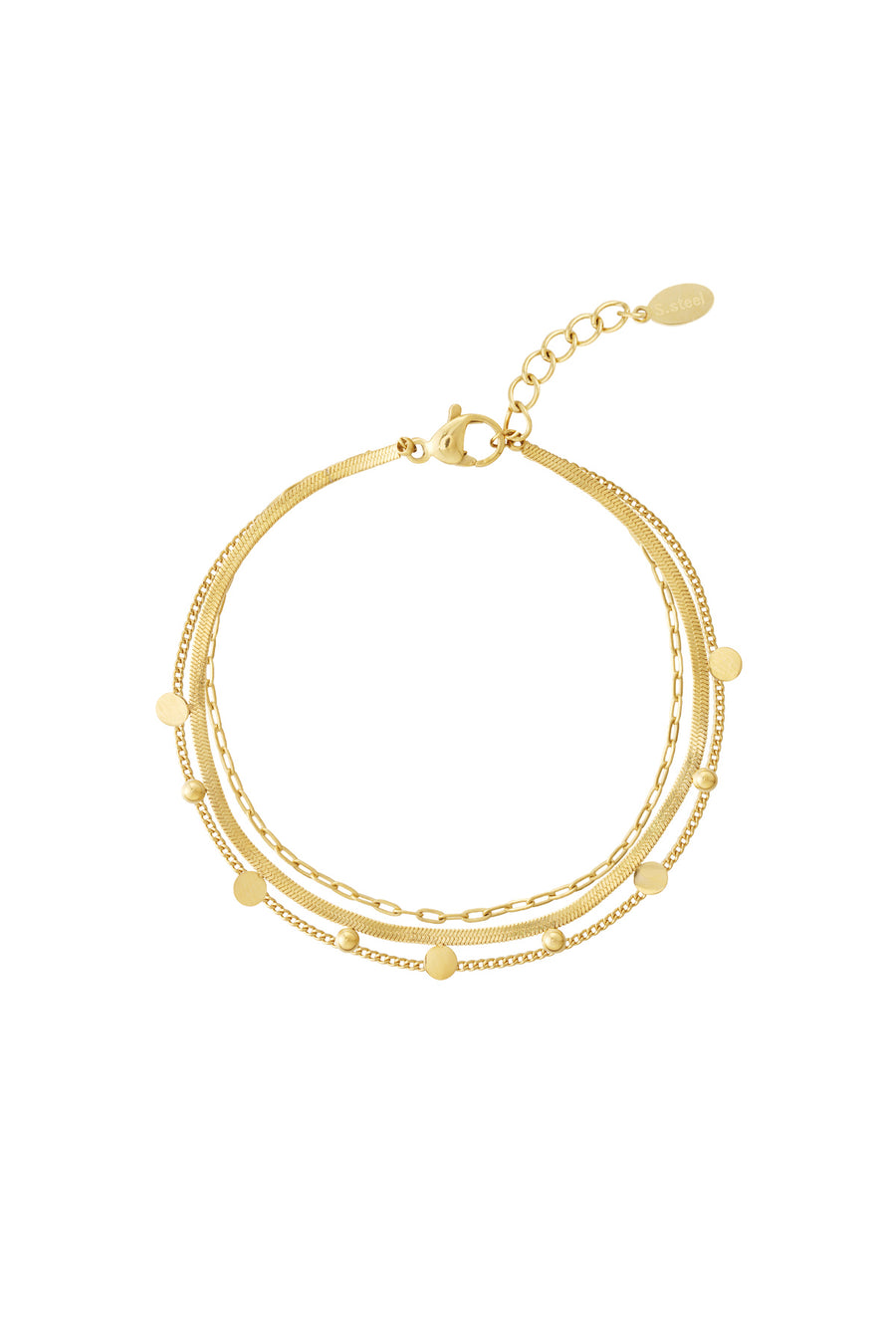Bracelet à maillons pour femme en acier inoxydable 304 avec détails de maillons – coloris or et argent