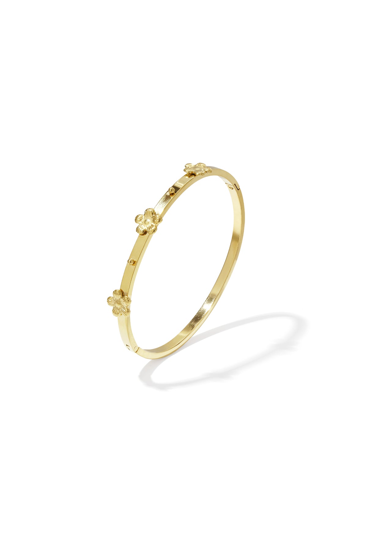 Bangle met bloemdetails