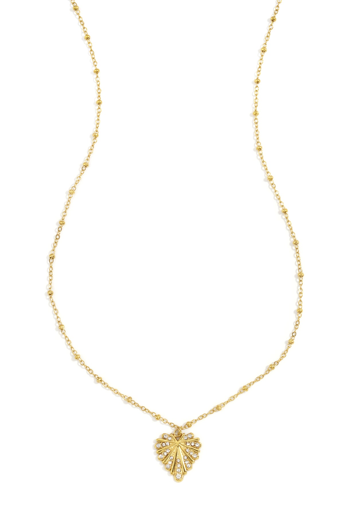 Collier pour femme avec pendentif cœur en acier inoxydable 304 – couleur or