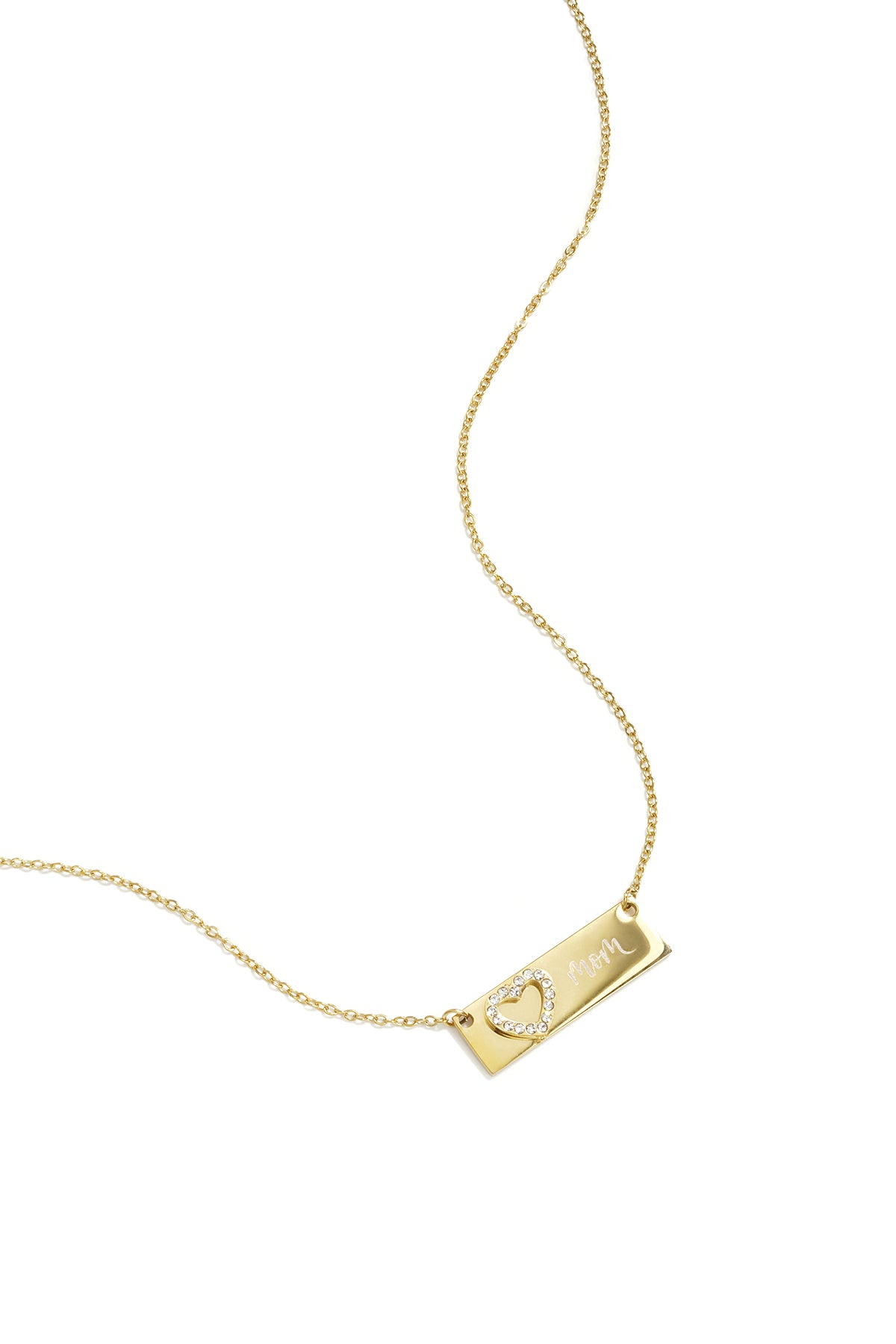 Collier en acier inoxydable pour femme avec pendentif en forme de cœur – couleur or et argent