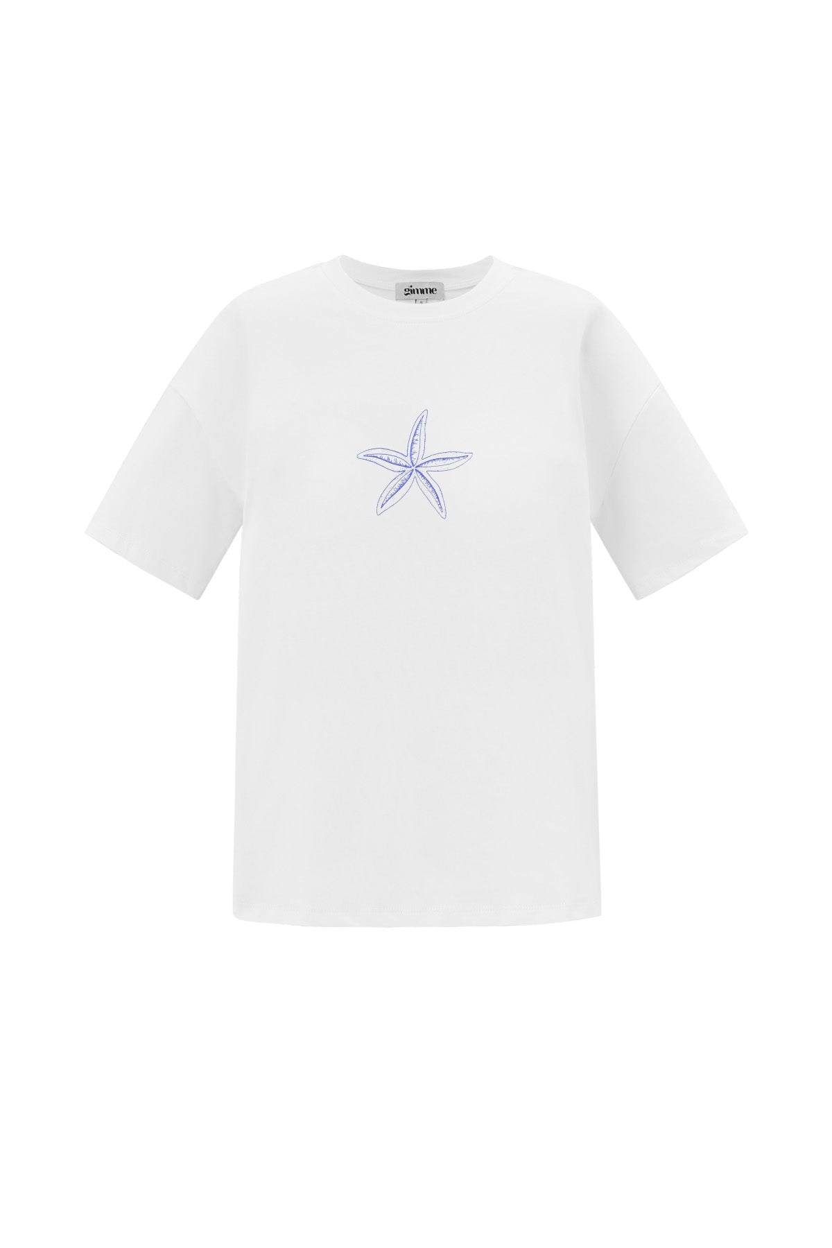T-shirt pour femmes avec motif étoile de mer et imprimé texte