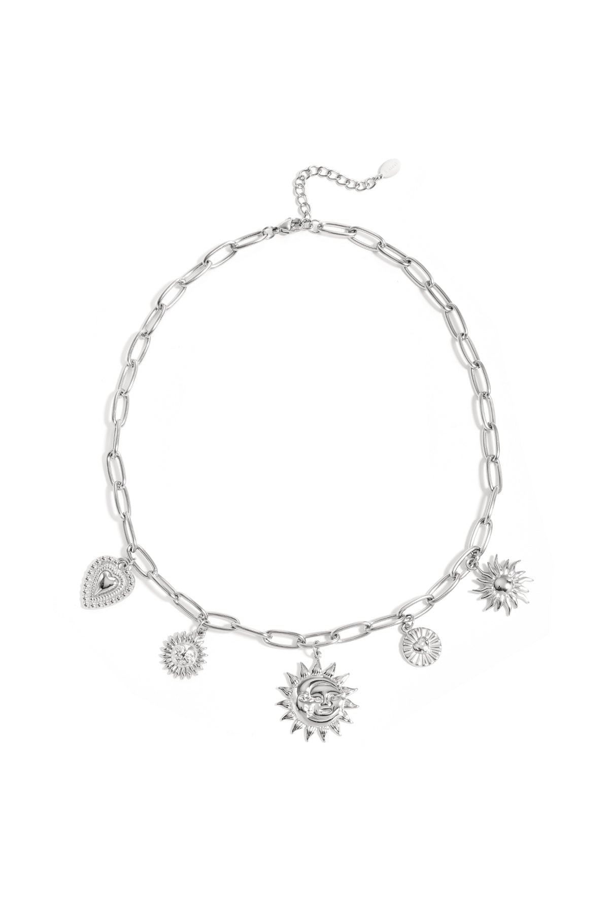 Ketting met zon en hart charms