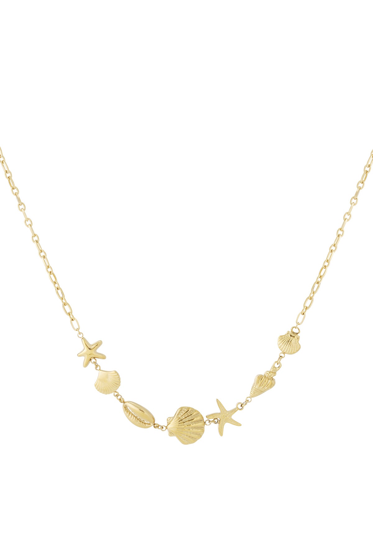 Collier pendentif pour femme en acier inoxydable 304 avec détails océaniques – doré