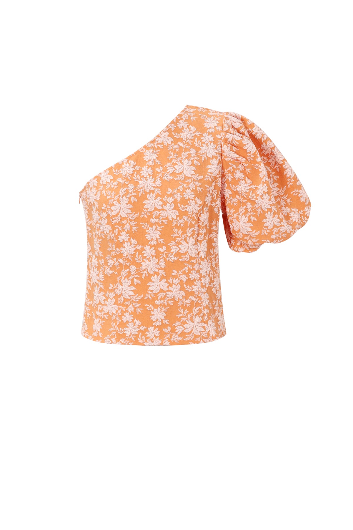Dames one-shoulder top van polyester met bloemenprint