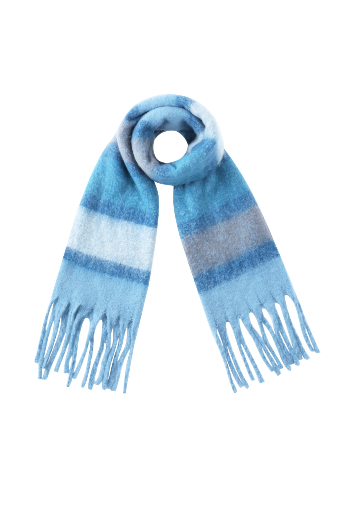 Écharpe d'hiver pour femme 100 % polyester à rayures – plusieurs couleurs