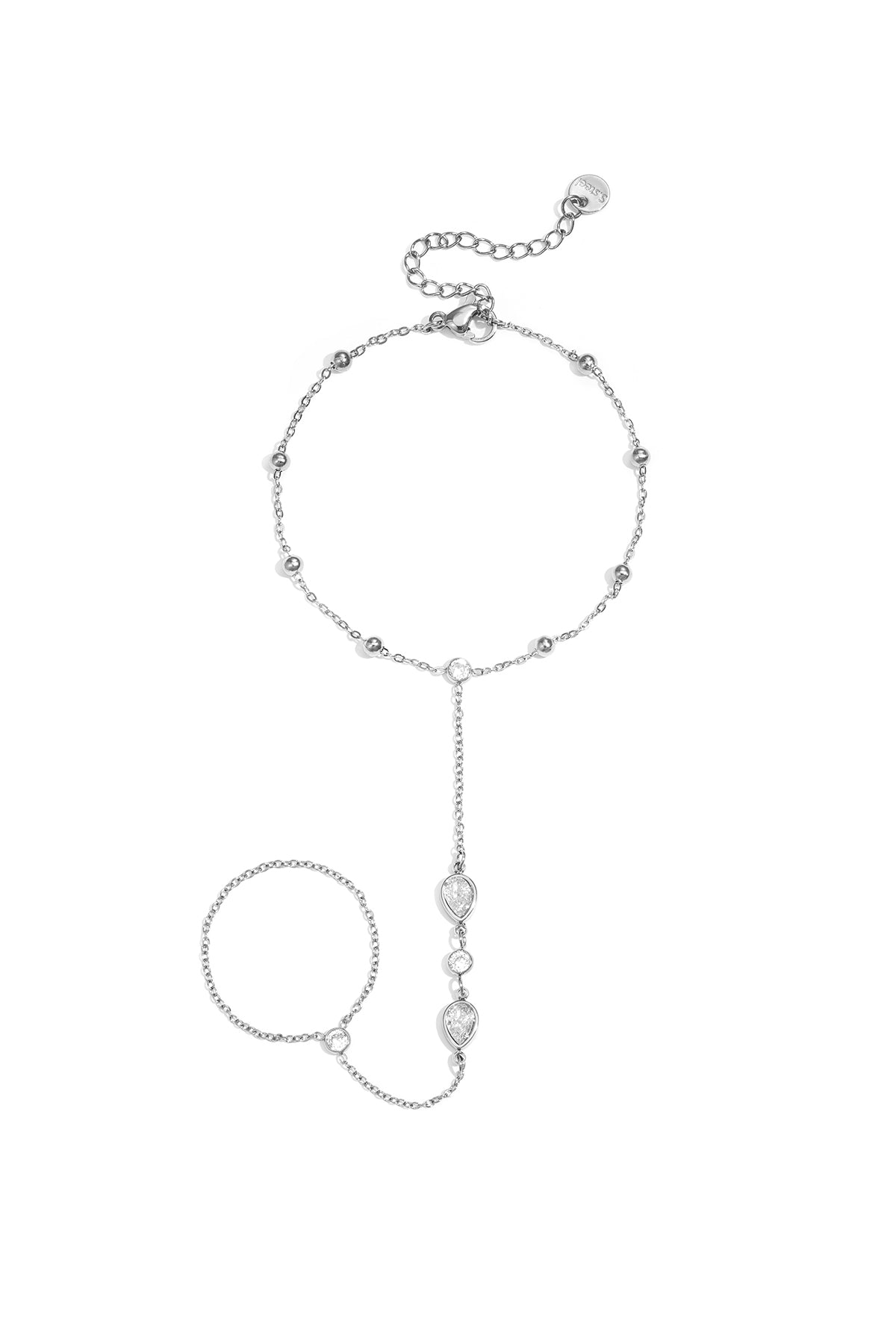 Women's stainless steel teardrop bracelet - gold and silver-colored