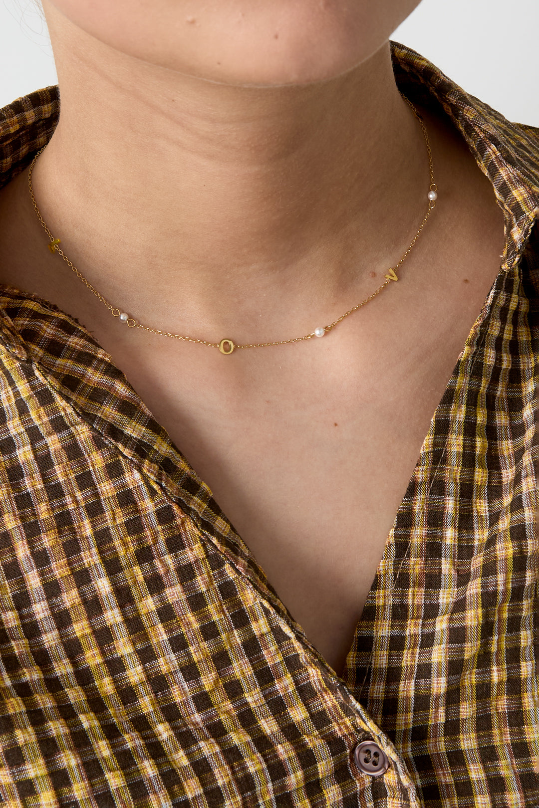 Ketting love met parels