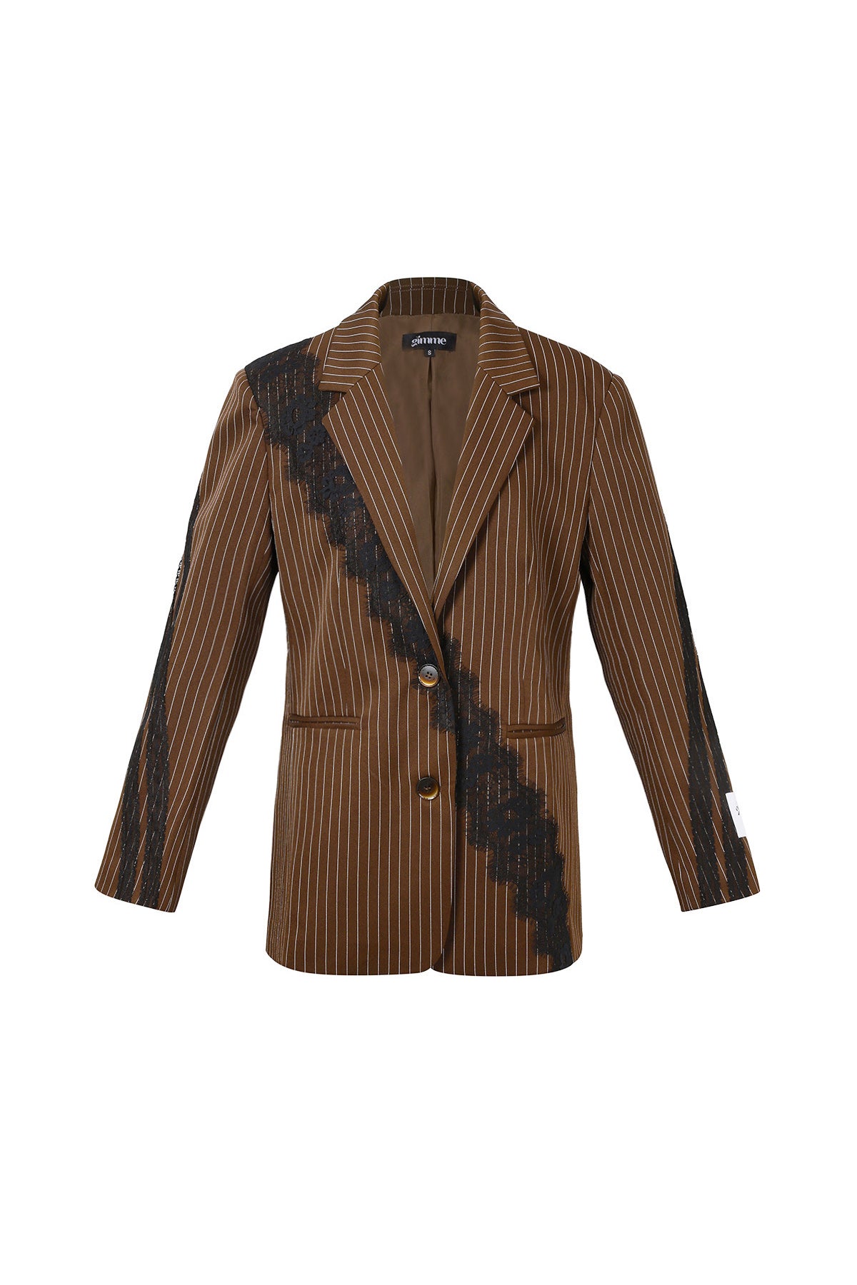 Dames elegant gestreept pak met kanten detail
