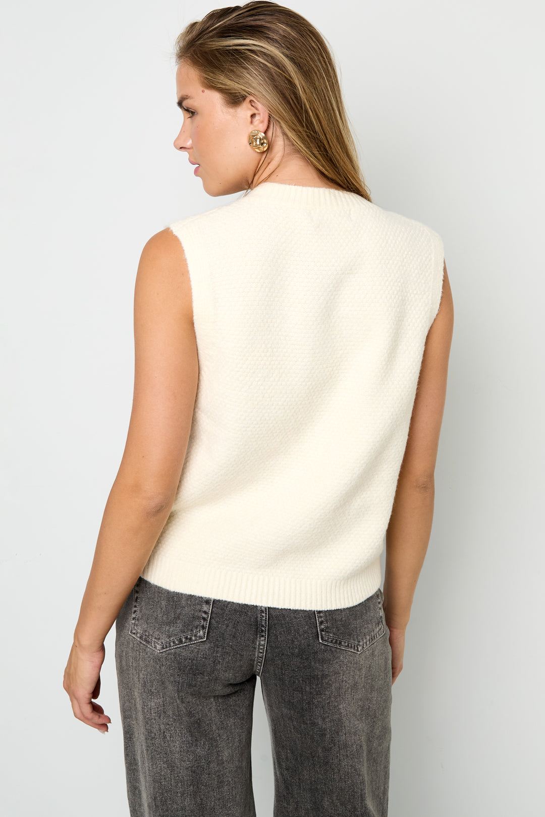 Dames gebreid vest van polyester in vijf kleuren – productfoto 9