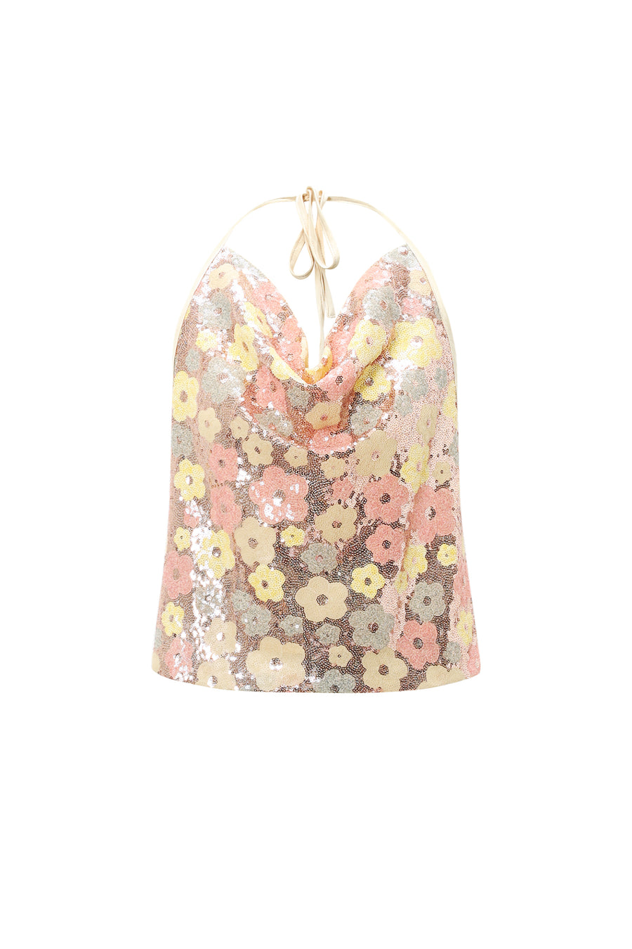 Dames tweedelige set met bloemen en pailletten