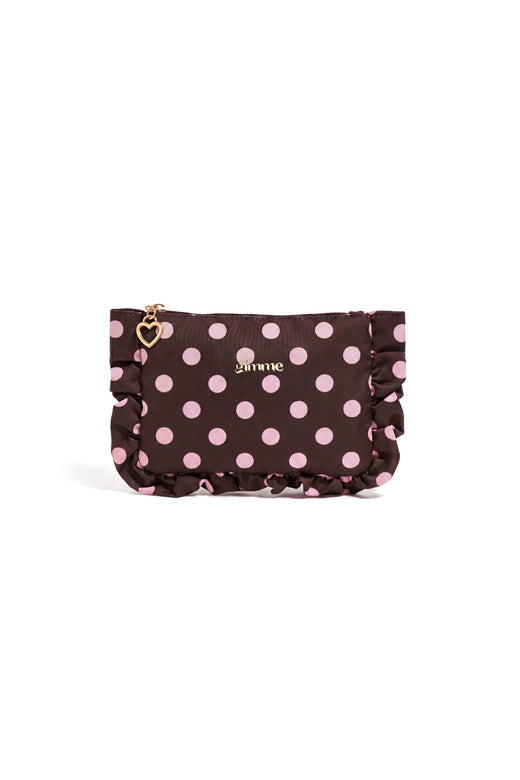 Trousse de maquillage 100 % polyester à pois – plusieurs couleurs