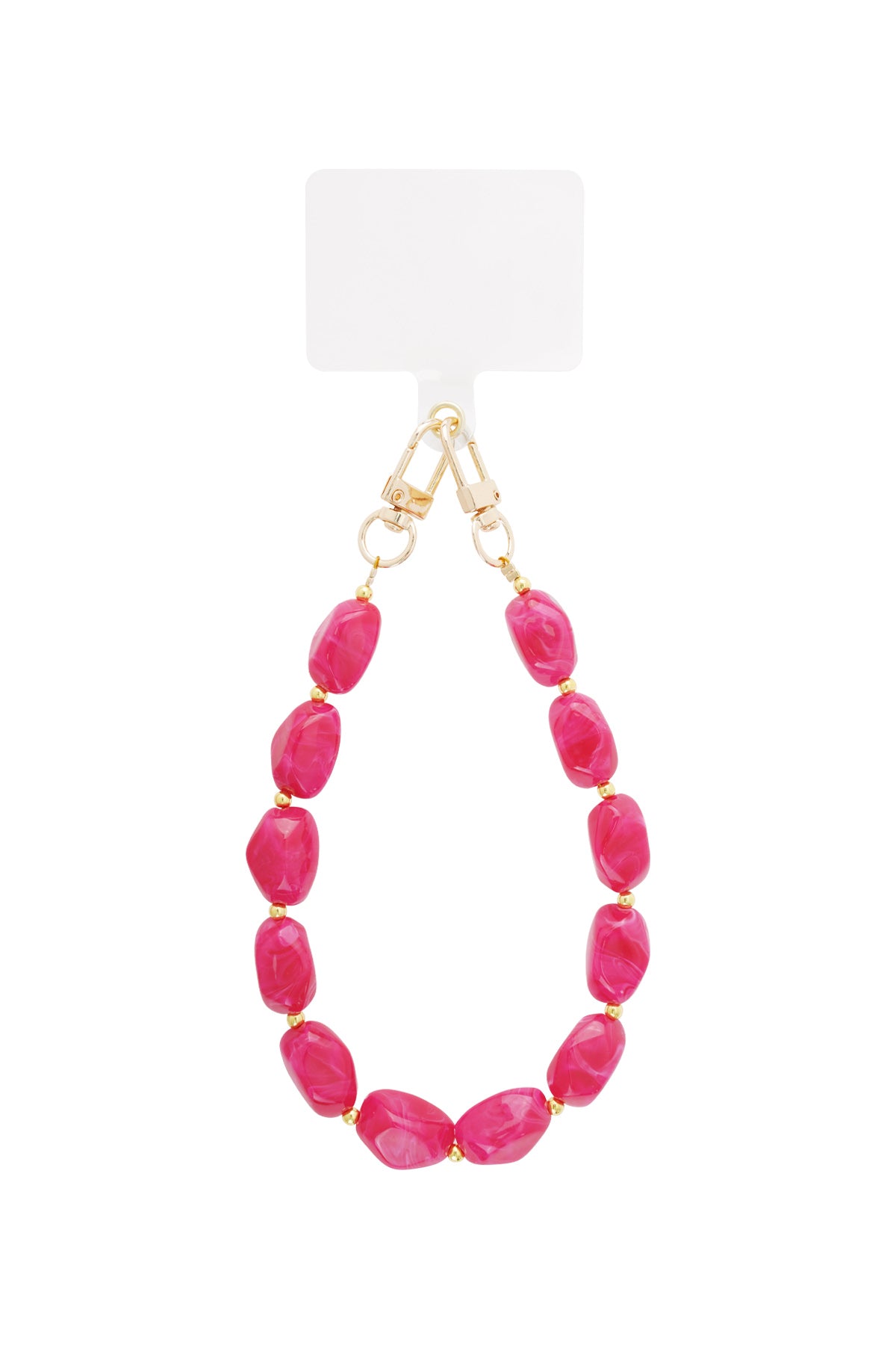 Kralen telefoonketting in rozerood