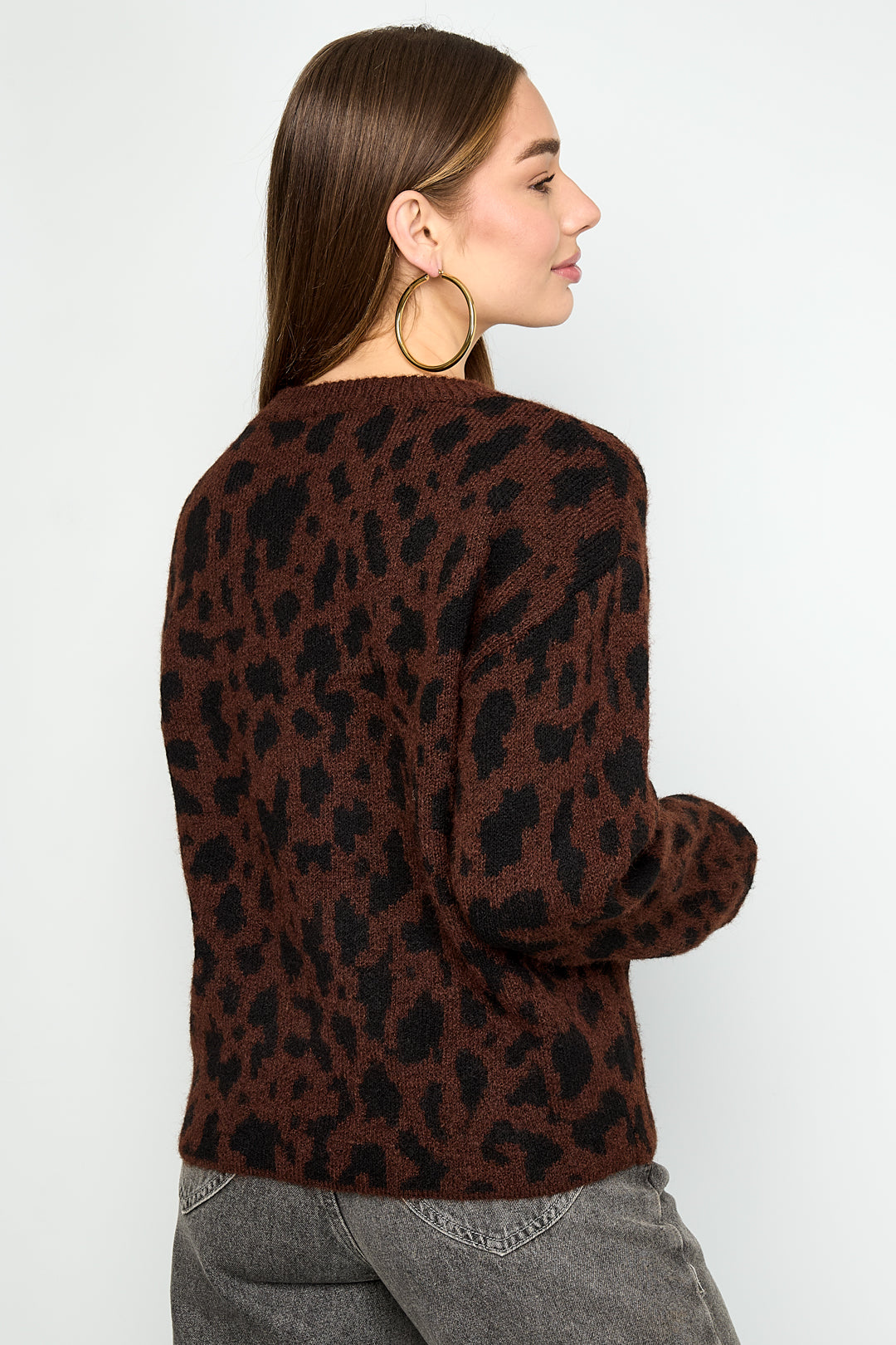 Dames gebreide trui met luipaardprint – productfoto 6