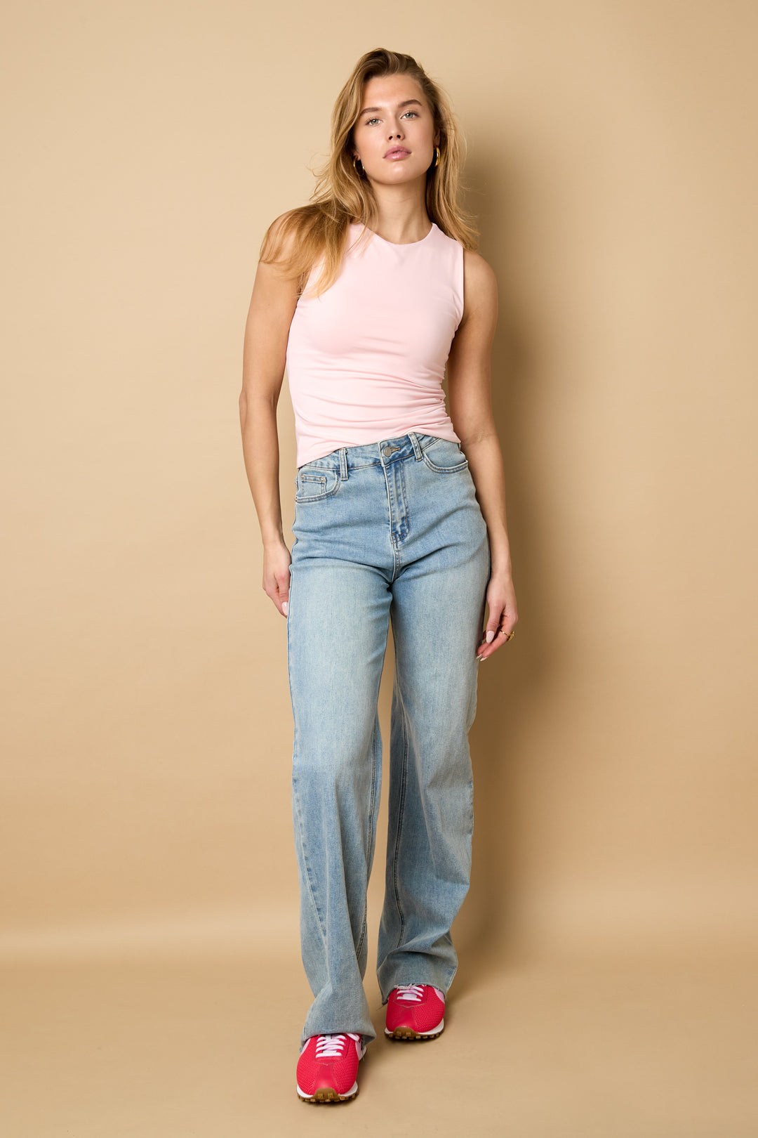 Dames Basic Scrunch top van nylon – productfoto 4
