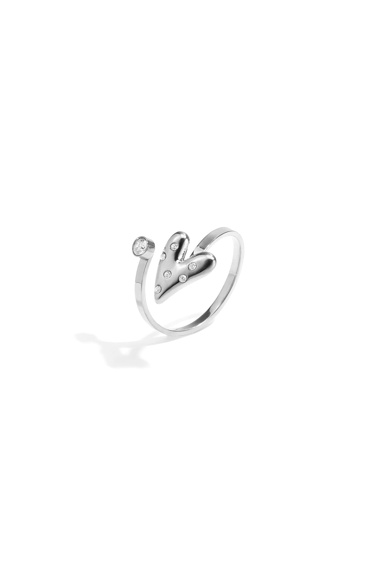Bague minimaliste pour femme en acier inoxydable avec cœur – dorée