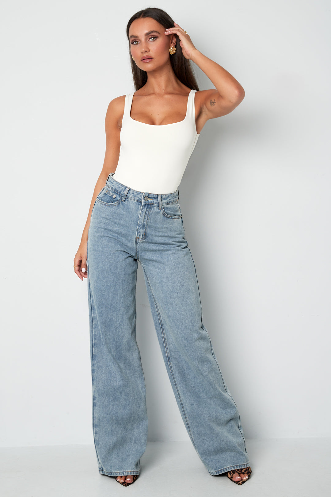 Dames basic body van gebreid nylon in acht kleuren – productfoto 11