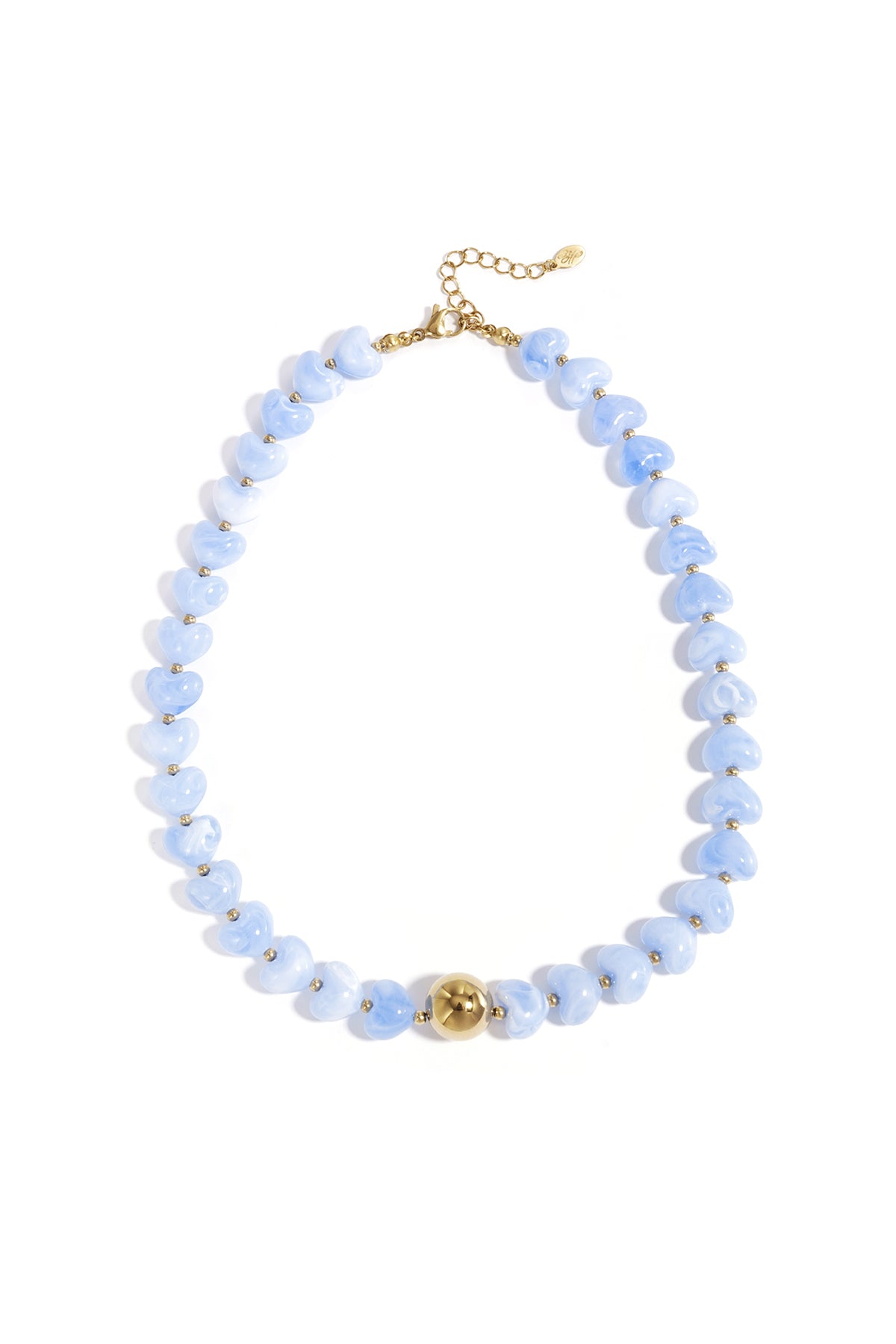 Ketting met statement en hartvormige kralen
