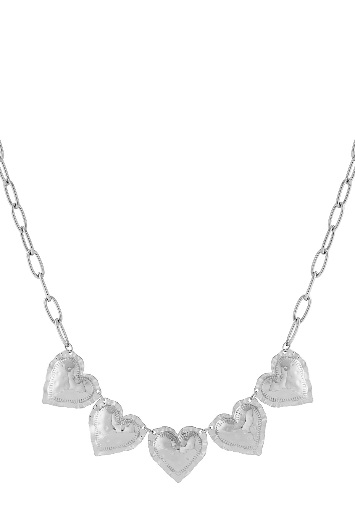 Women's Necklace with Heart-Shaped Stainless Steel Pendant – Gold and Silver Tone