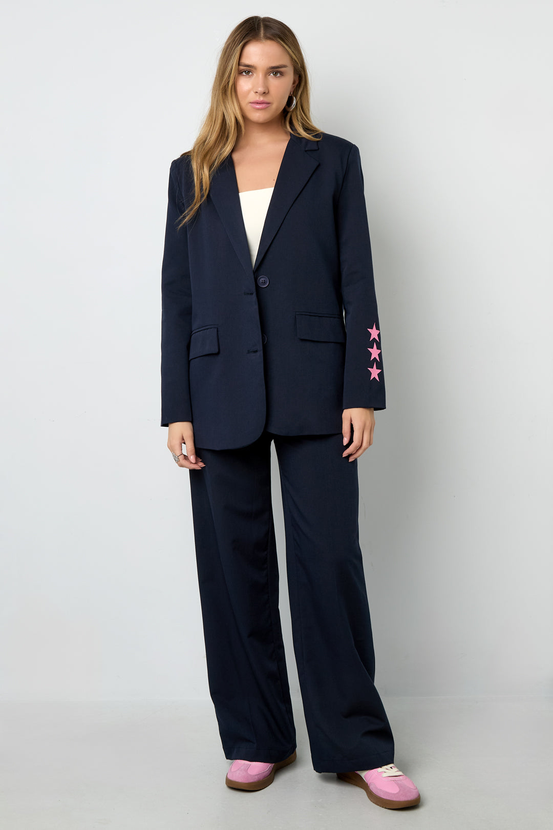 Geweven Polyestervezel Vrouwen Suit Set Casual Letters Ontwerp