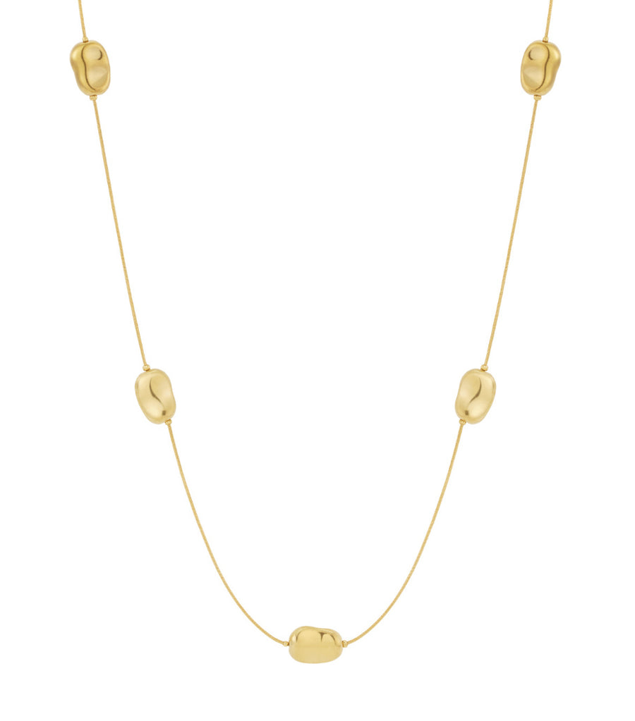 Long collier pour femme en acier inoxydable avec forme organique