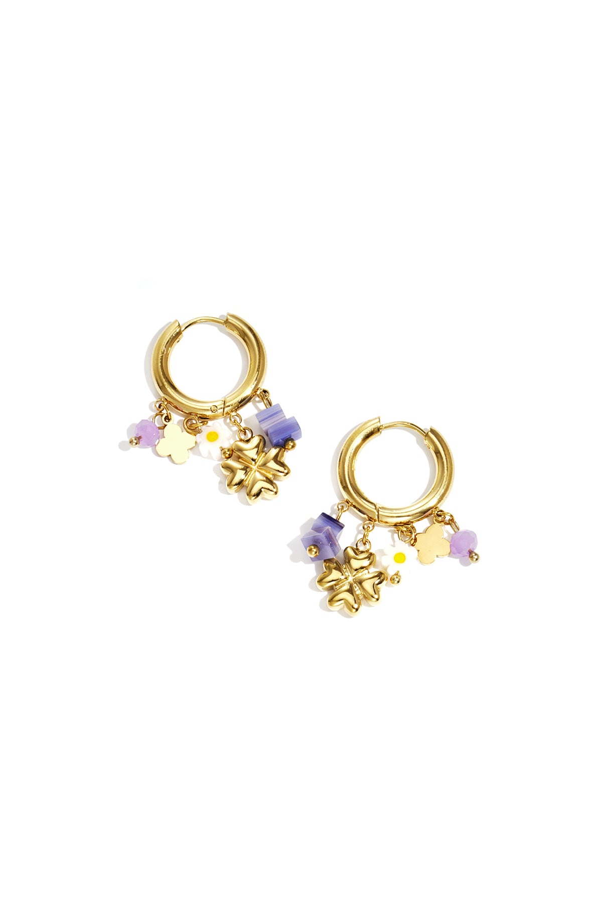 Boucles d'oreilles pendantes perlées pour femmes en acier inoxydable avec motif floral et motif soleil – plusieurs couleurs