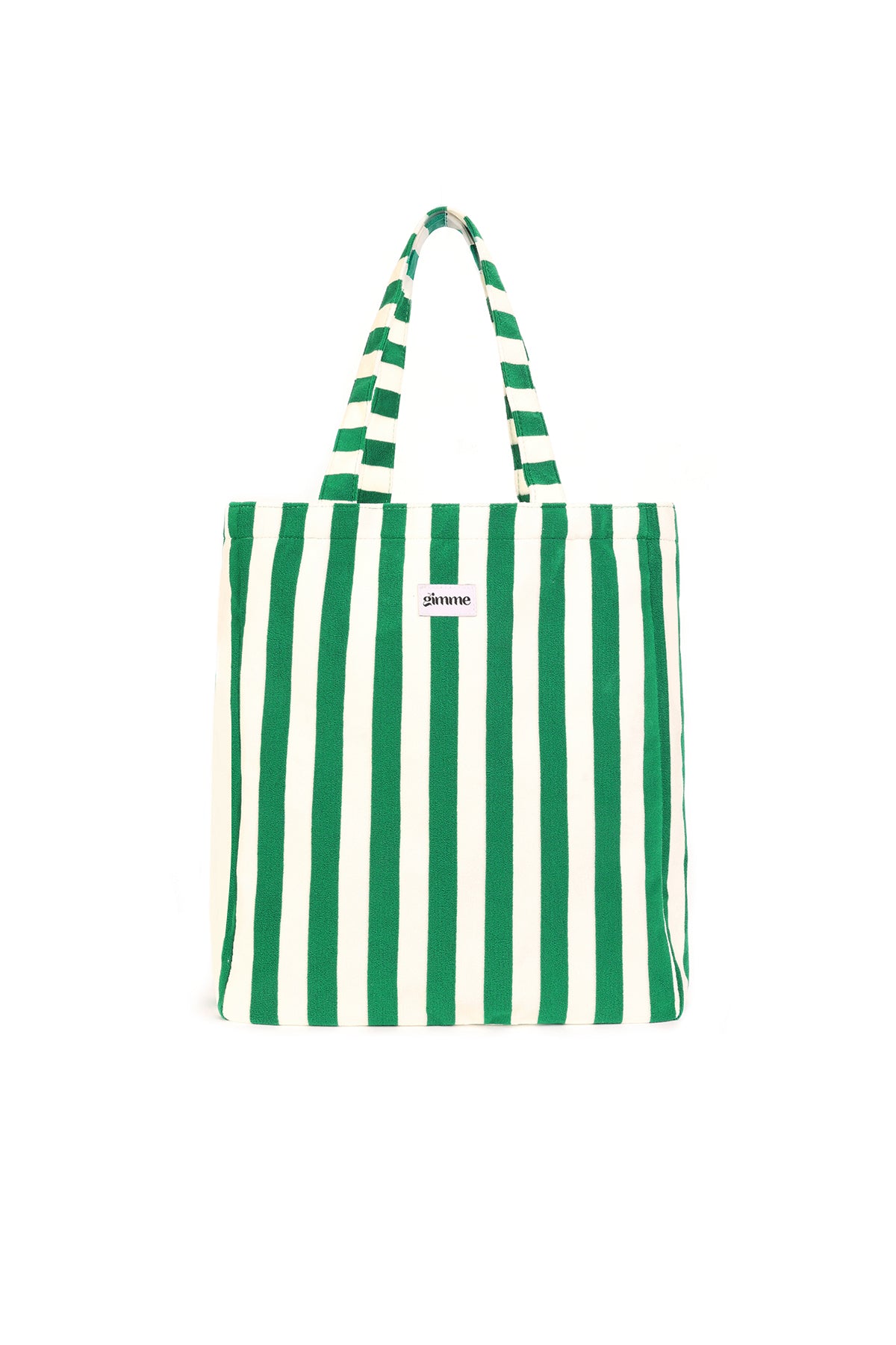 Cabas 100 % polyester, rayé, avec motif imprimé et ouverture sur le dessus – plusieurs coloris