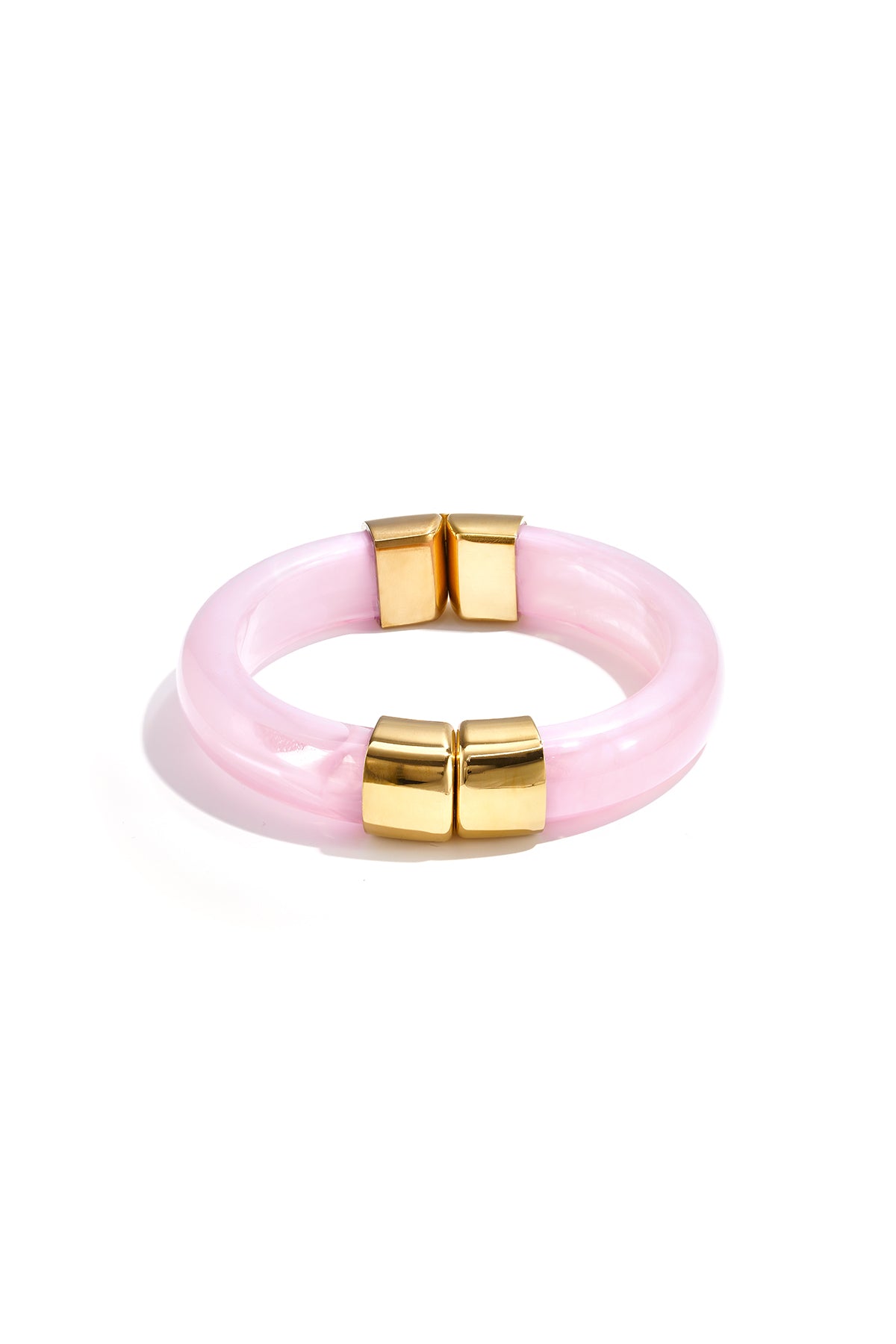Bracelet jonc pour femme en acrylique avec mélange de couleurs – bleu clair et rose clair