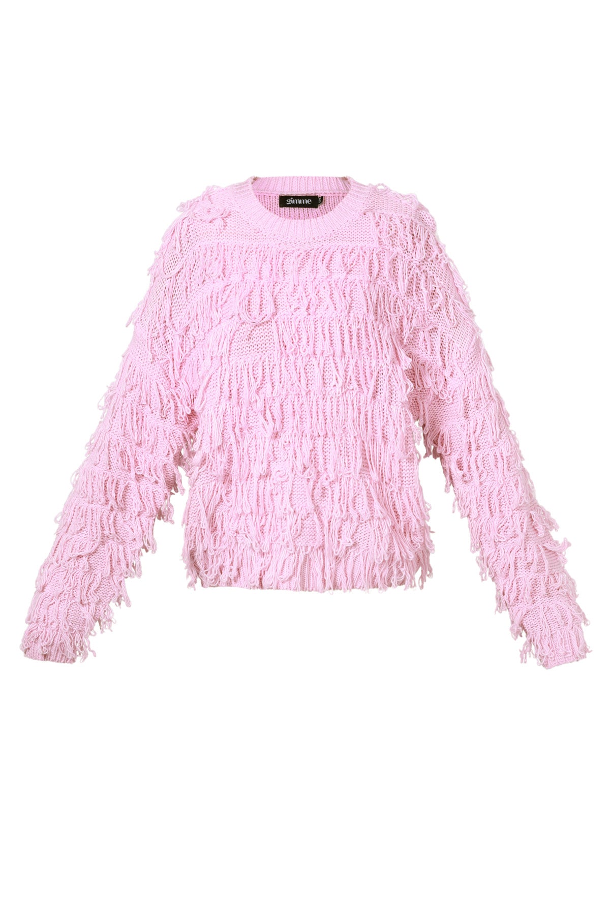 Pull tricoté pour femme avec franges