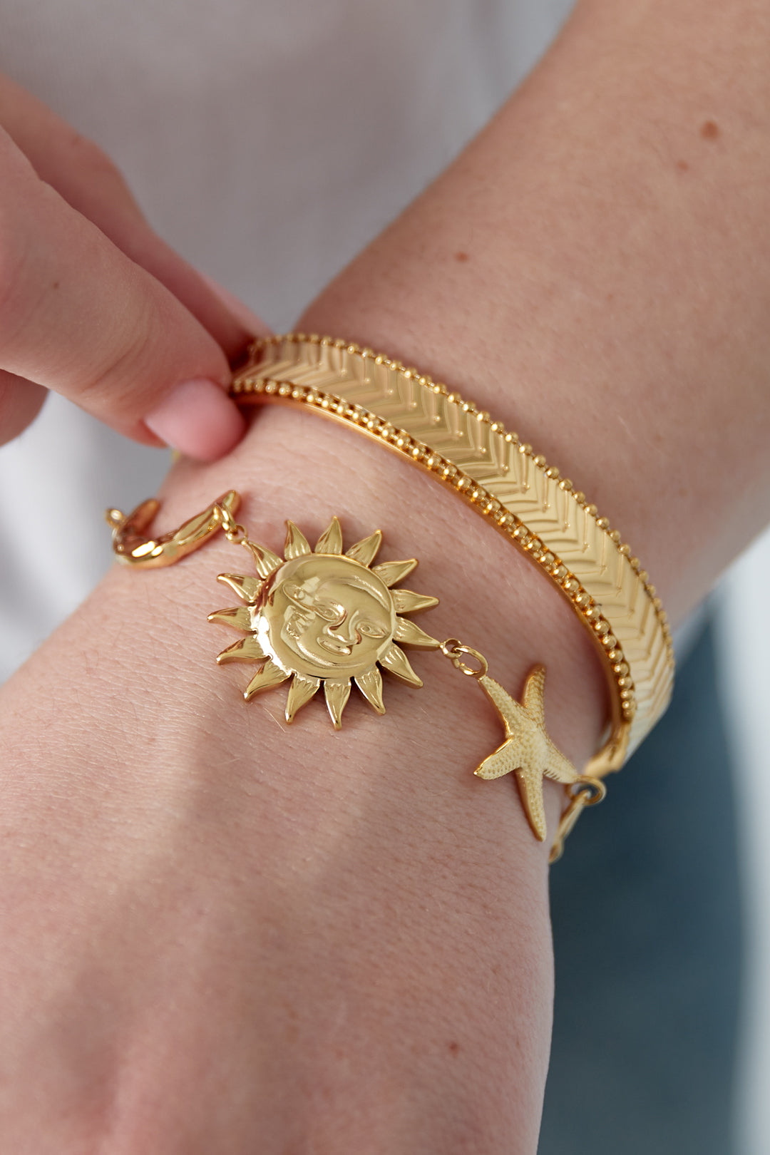 Zon Maan Ster Ketting