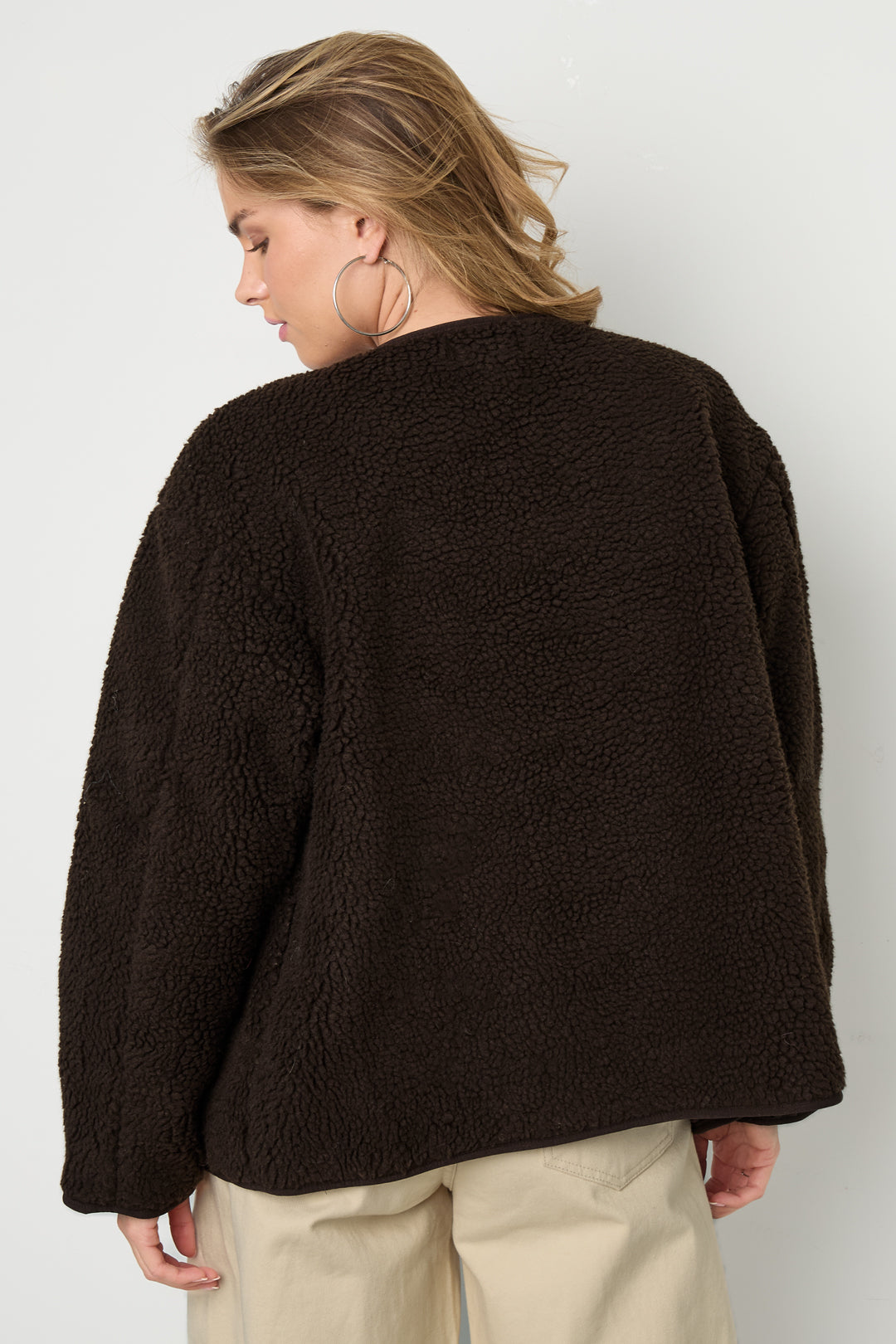 Dames teddy coat van geweven polyester – productfoto 10