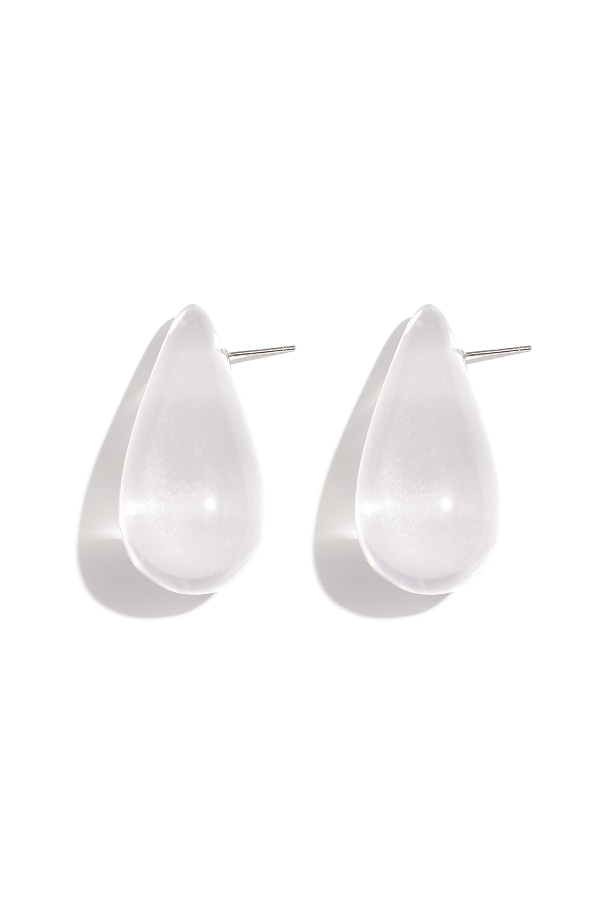 Boucles d’oreilles puces en résine pour femmes, en forme de goutte – violet clair